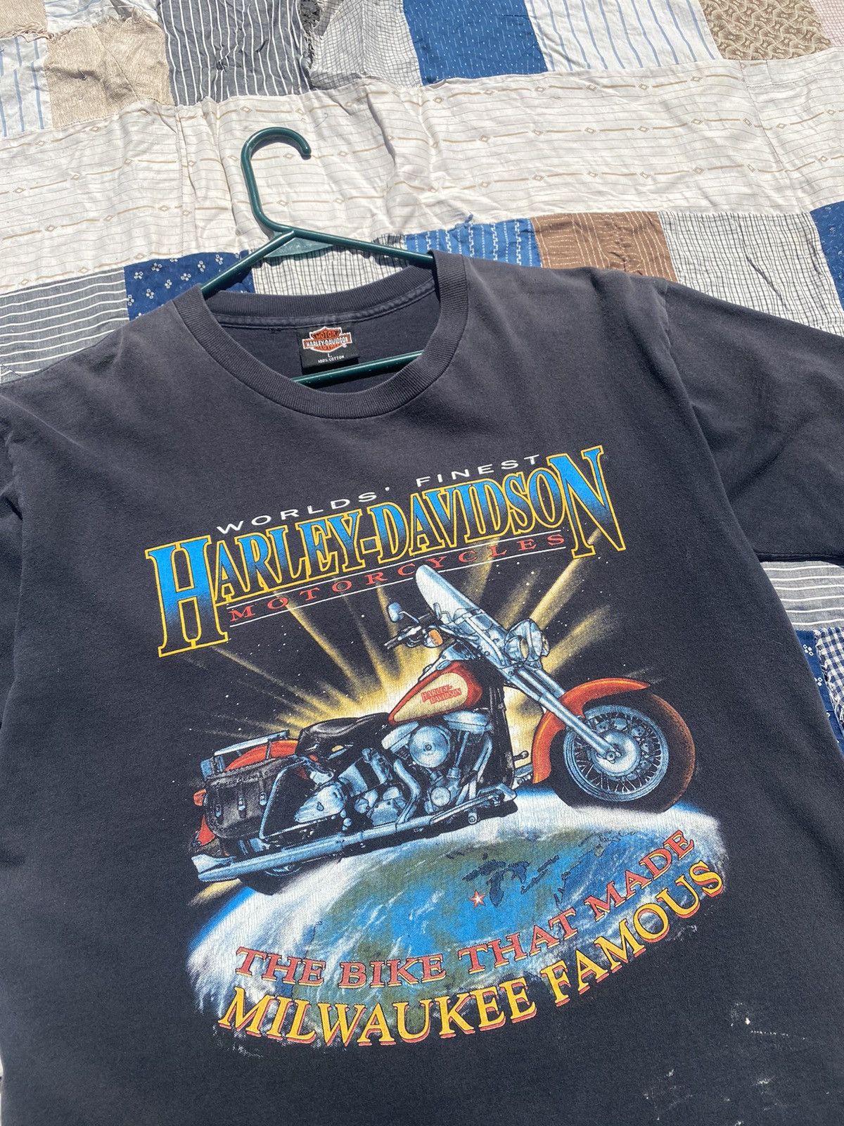 Harley Davidson Vintage 1992 Harley Davidson Milwaukee Big Eagle Faded Tee Size US L / EU 52-54 / 3 - 3 Thumbnail
