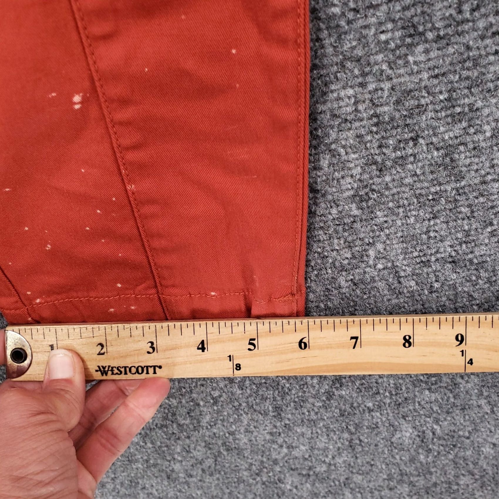 Vintage CAbi Pants Womens 4 Slim Leg Twill Stretch Orange solid Front Pocket Zip 30in Inseam Casual Formal Business Carpenter Mens Womens Girls Boys Size 27" / US 4 / IT 40 - 3 Thumbnail