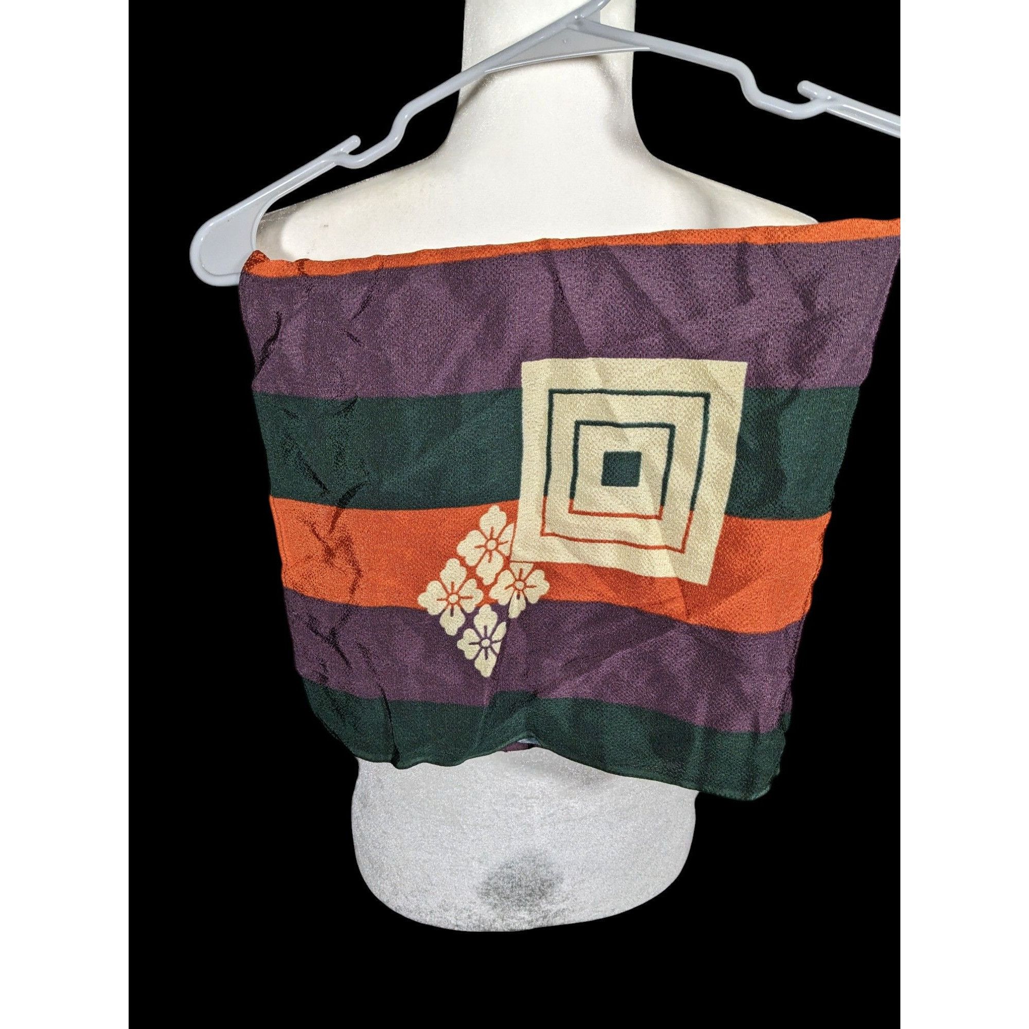 Other Unique Green Orange And Purple Stiped Spring Motif Square Sc Size ONE SIZE - 3 Thumbnail