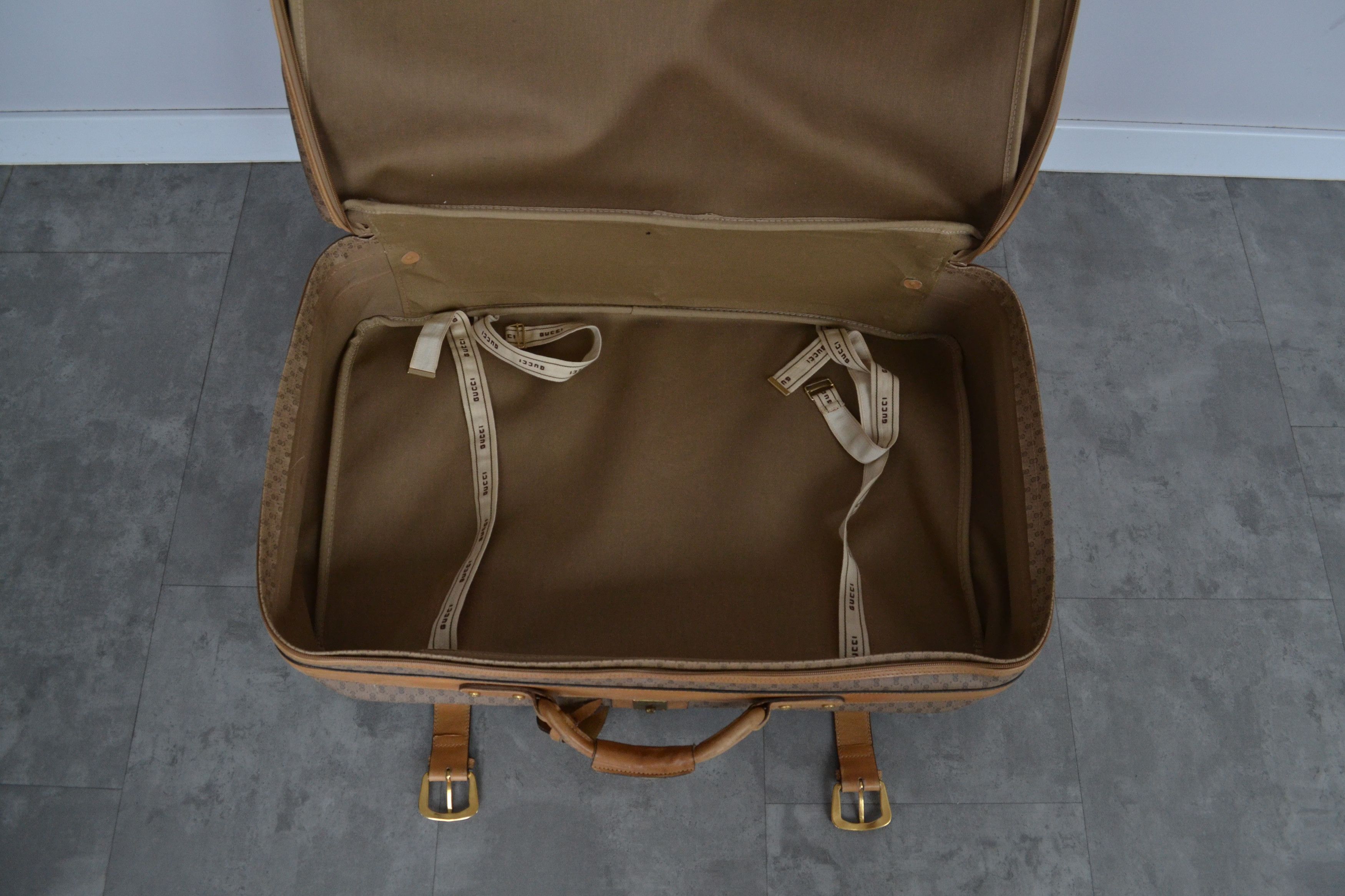 Gucci GUCCI Luggage Bag Monogram GG Logo Suitcase Brown Leather Size ONE SIZE - 9 Thumbnail
