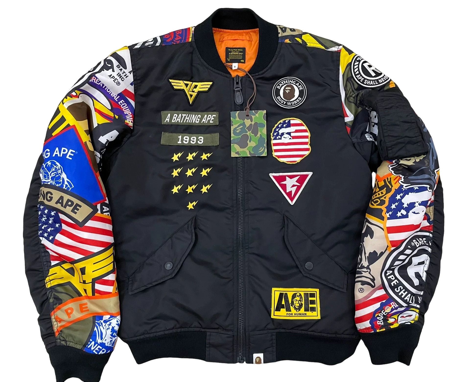 Bape Bape Patchwork MA-1 Bomber Jacket Size S Size US S / EU 44-46 / 1 - 1 Thumbnail