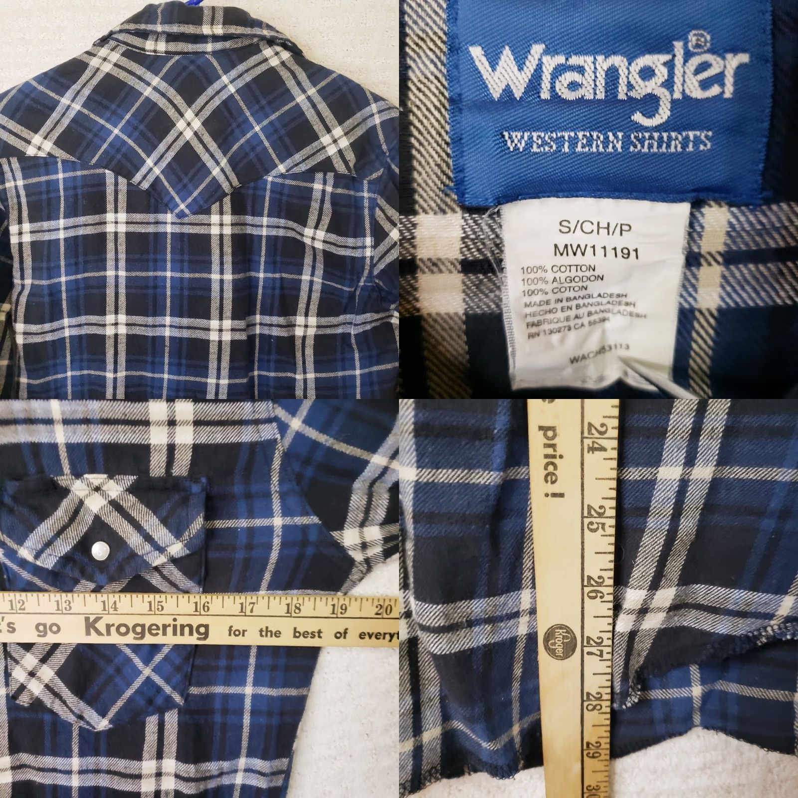 Wrangler Wrangler Shirt Mens L Black Plaid Flannel Long Sleeve Pearl Snap Western Shirt Mens L Black Plaid Flannel Long Sleeve Pearl Snap Western Size US L / EU 52-54 / 3 - 8 Thumbnail
