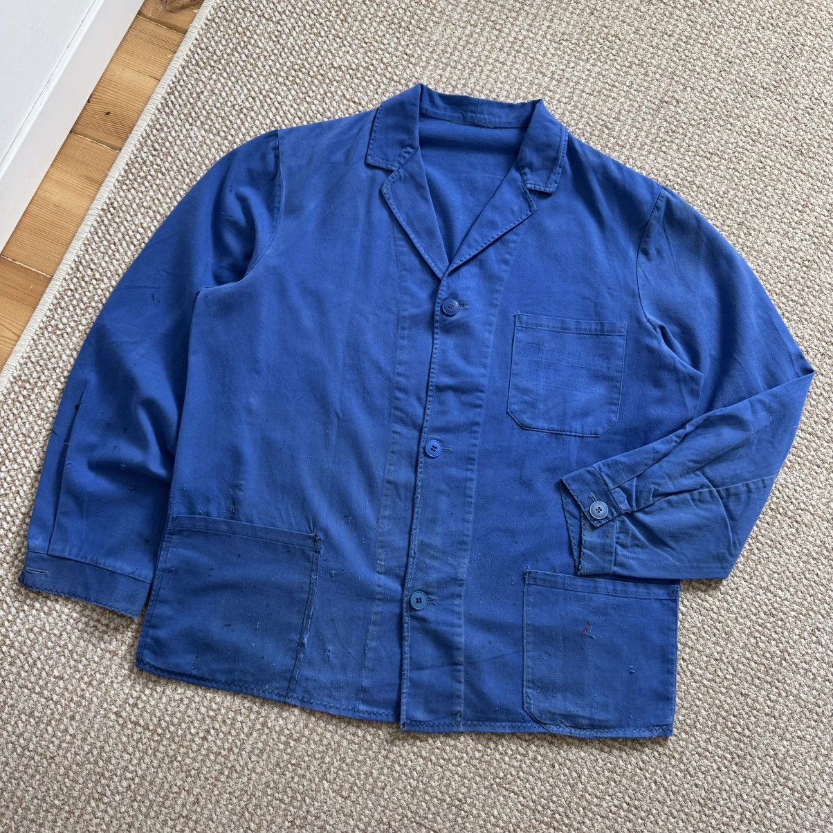 Le Laboureur Vintage french distressed workwear faded jacket Size US L / EU 52-54 / 3 - 1 Thumbnail