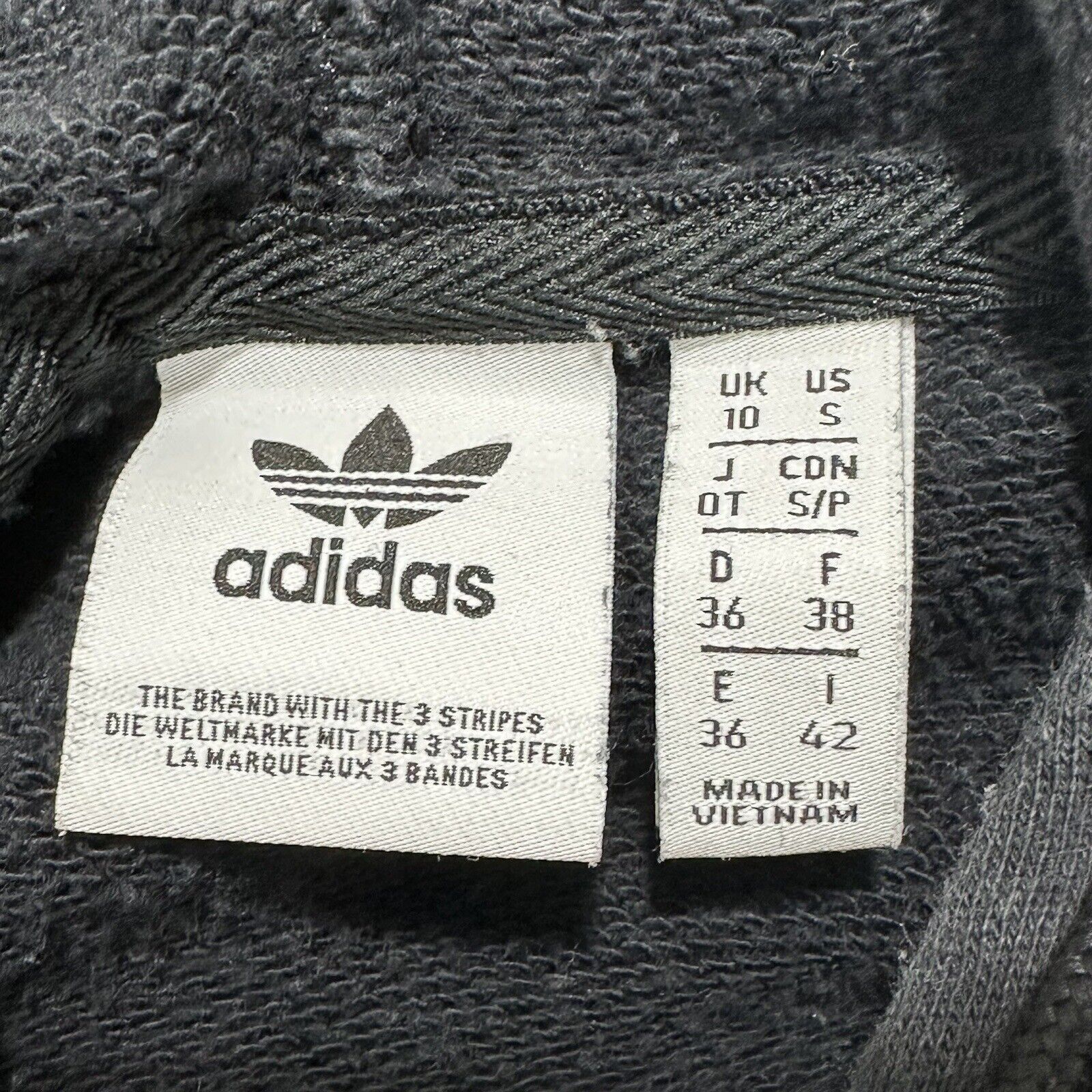 Adidas Adidas Originals Small Cropped Hoodie Black White Sweatshirt Size S / US 4 / IT 40 - 3 Thumbnail