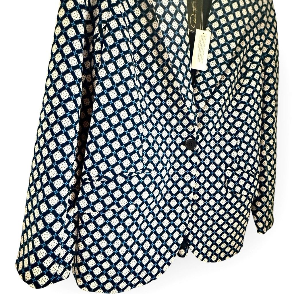 Oscar De La Renta Oscar de la Renta D² Blue/Black Geometric Jacket Size Xs | D Size XS / US 0-2 / IT 36-38 - 2 Thumbnail
