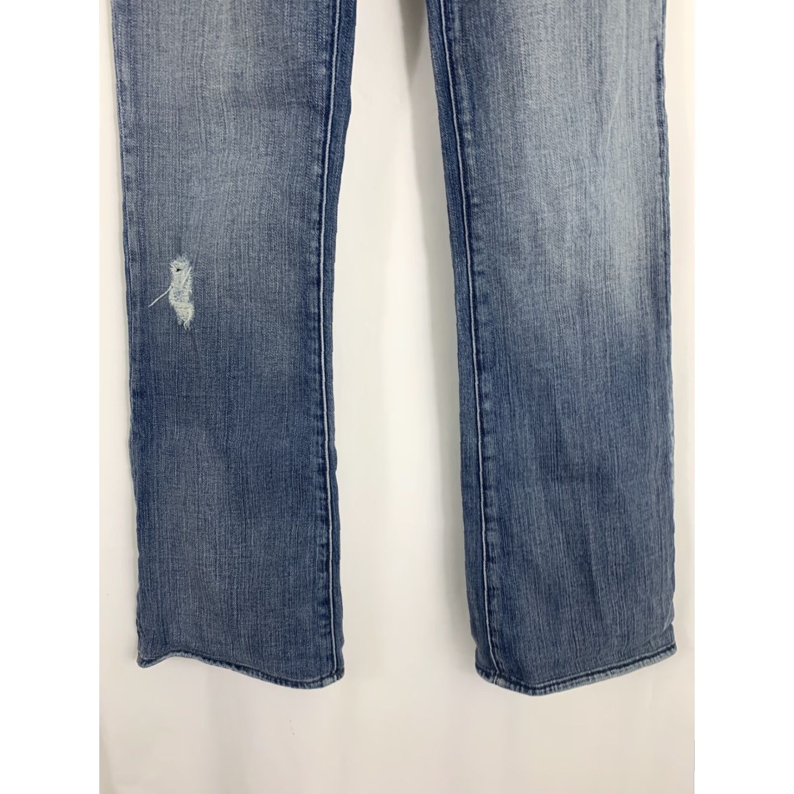 Vintage Rock & Republic Jeans Womens Size 25 Blue Denim Distressed Boot Cut 30 In Inseam USA David Lee Regular Rise Low Size 42" / US 20 - 2 Thumbnail