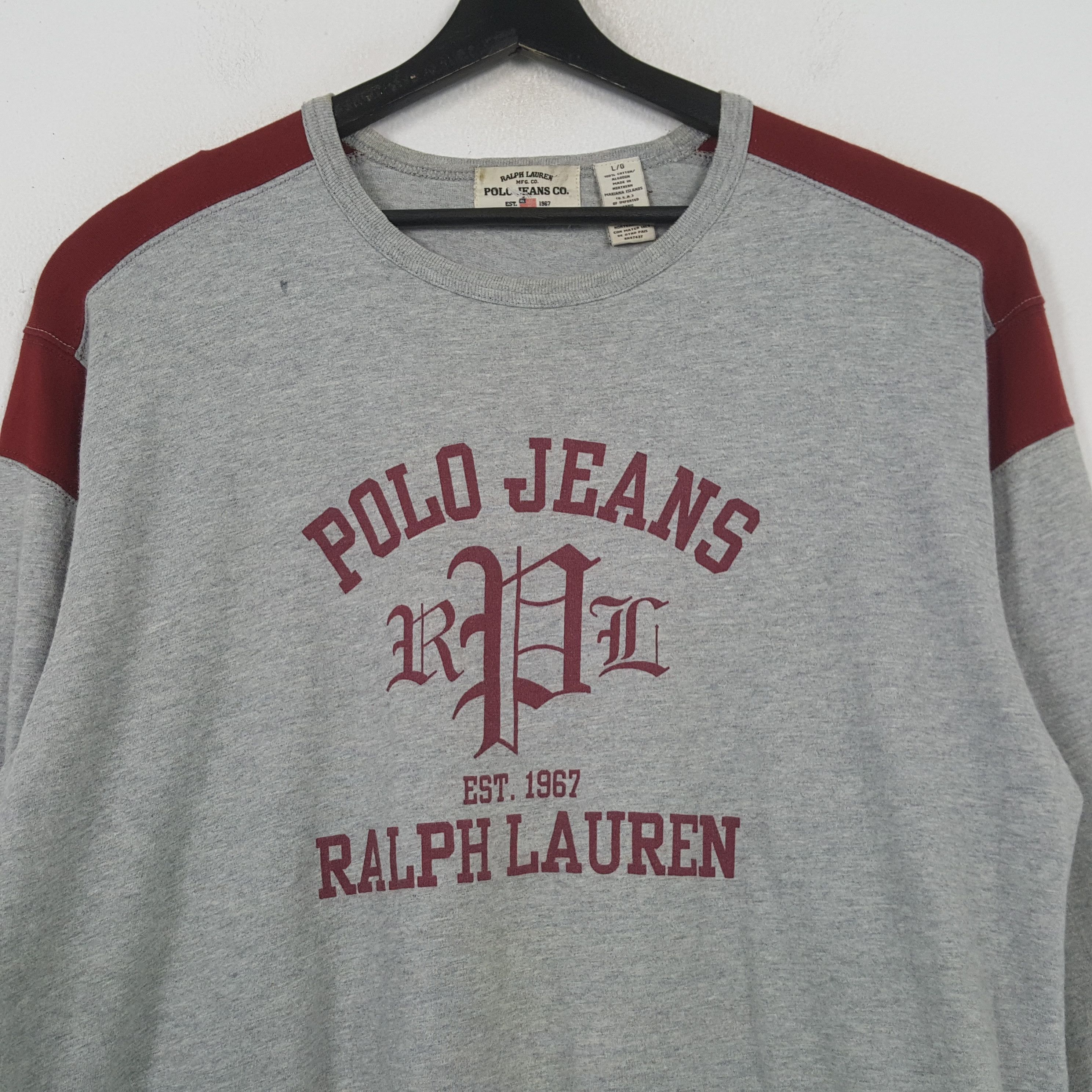 Polo Ralph Lauren Ralph Lauren Polo Jeans Brand Long Sleeve Tshirt 31 Size US XL / EU 56 / 4 - 2 Thumbnail