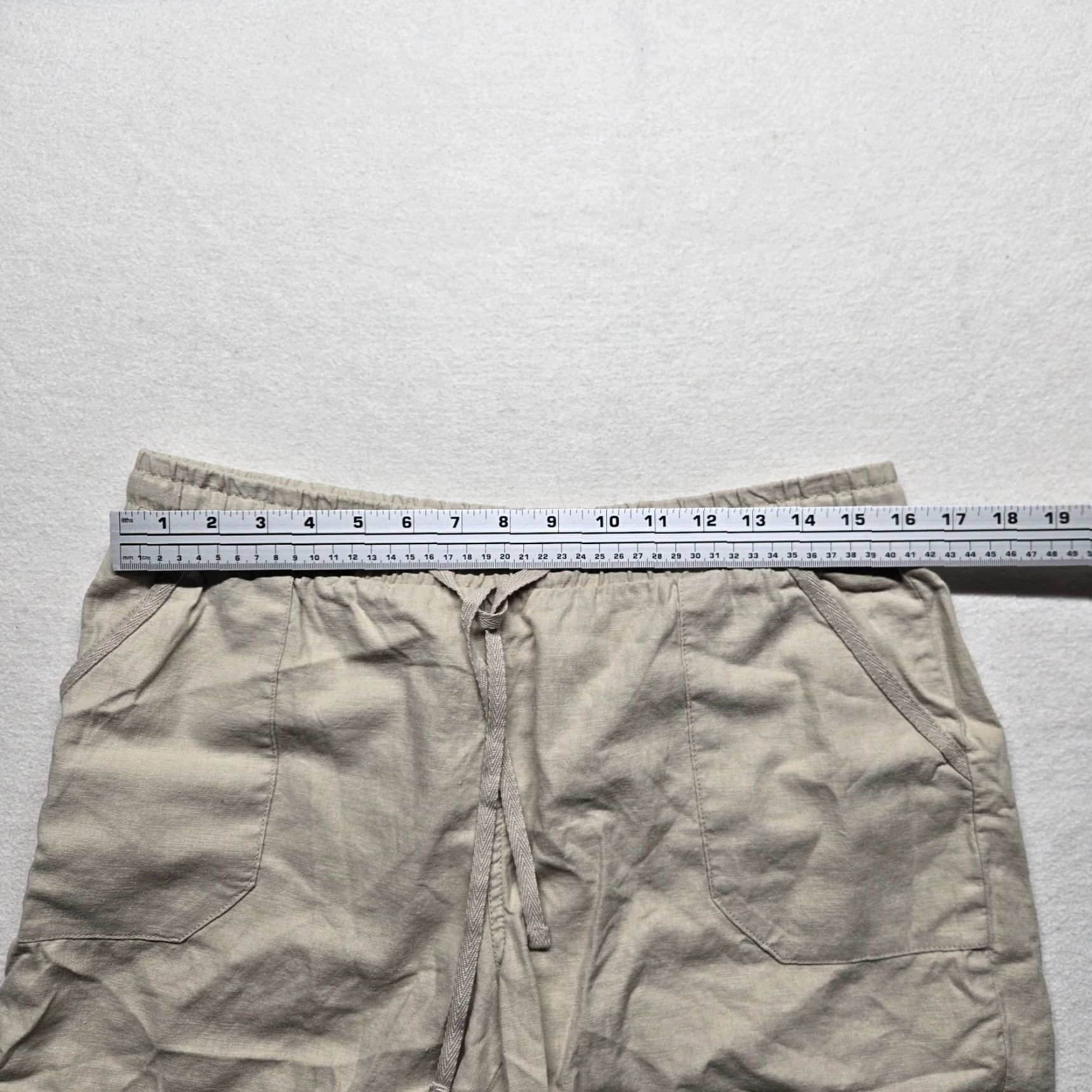Vintage EST 1946 Shorts Tan Beige Linen Blend Seaside Pockets Adult Women's M Medium Beige Est 1946 Linen Blend Pockets Shorts Women M Size 32" / US 10 / IT 46 - 4 Thumbnail