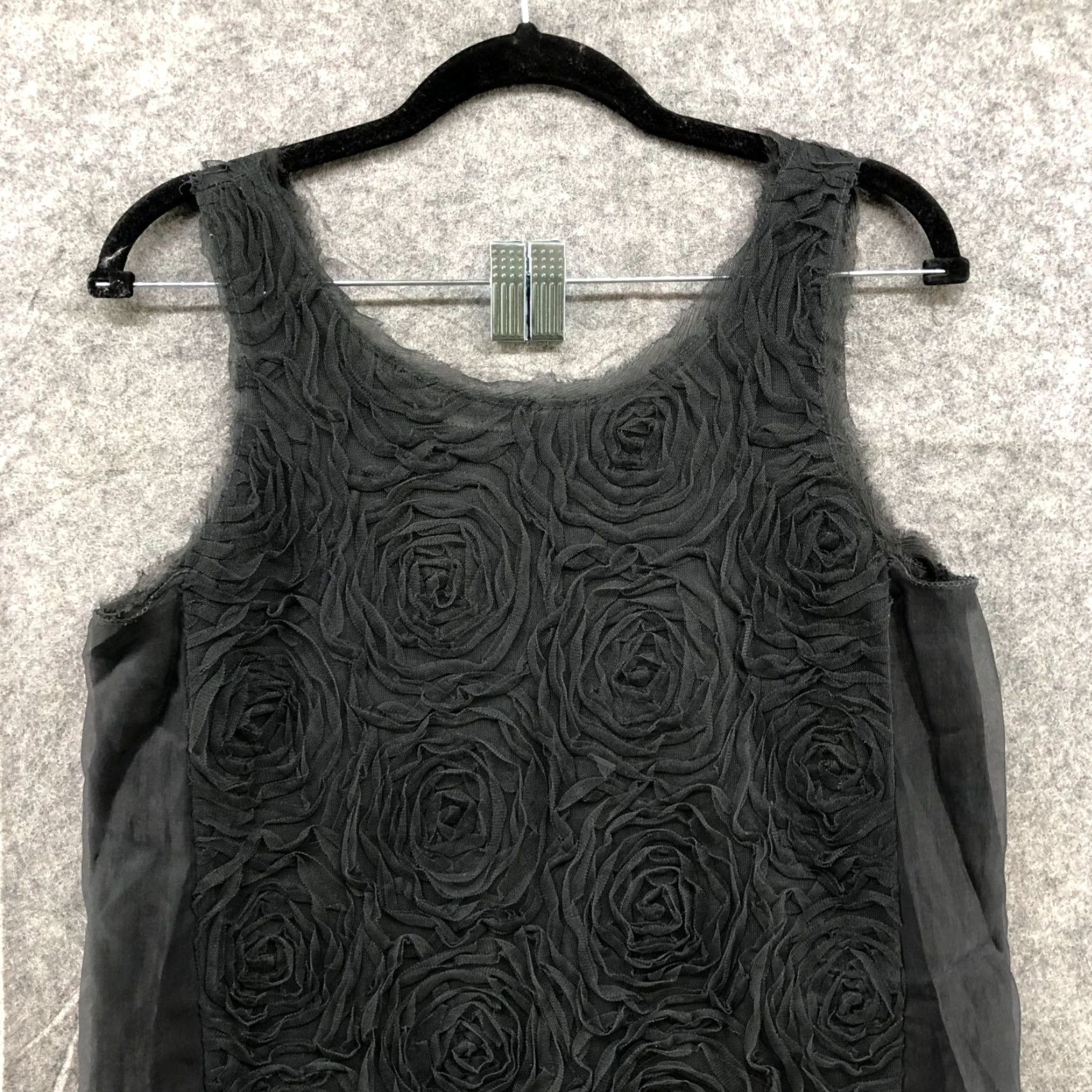 J.Crew J. Crew Sleeveless Mini Dress Womens 2 Black 3D Floral Applique Shift Formal Size XS / US 0-2 / IT 36-38 - 3 Thumbnail
