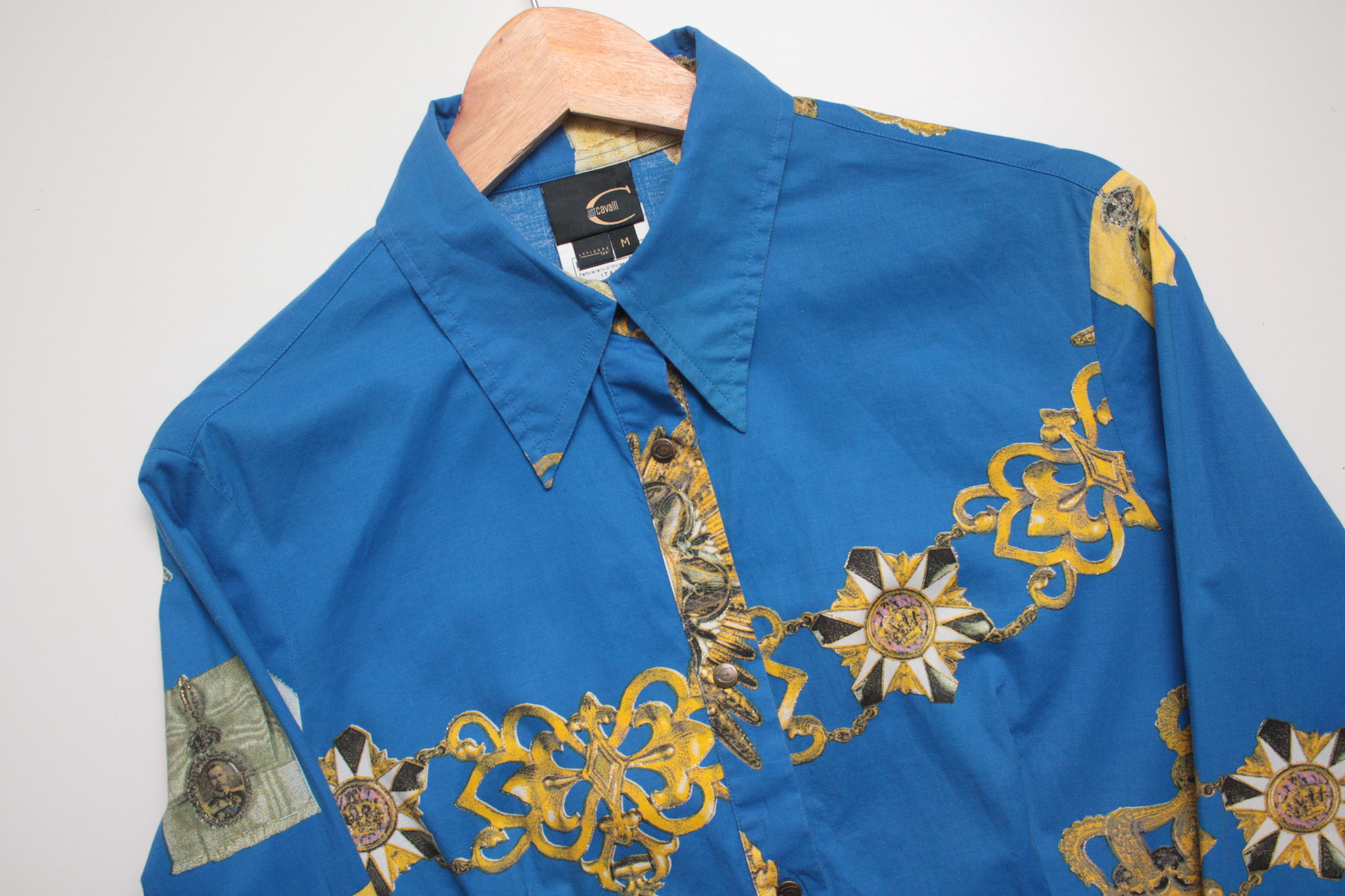 Just Cavalli Just Cavalli Abstract Blue L/S Shirt Medium Size M / US 6-8 / IT 42-44 - 4 Thumbnail