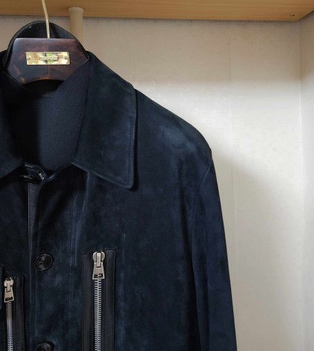 Tom Ford o1sm1stk0824 Cashmere Suede Leather Trim Field Jacket Size US M / EU 48-50 / 2 - 2 Thumbnail
