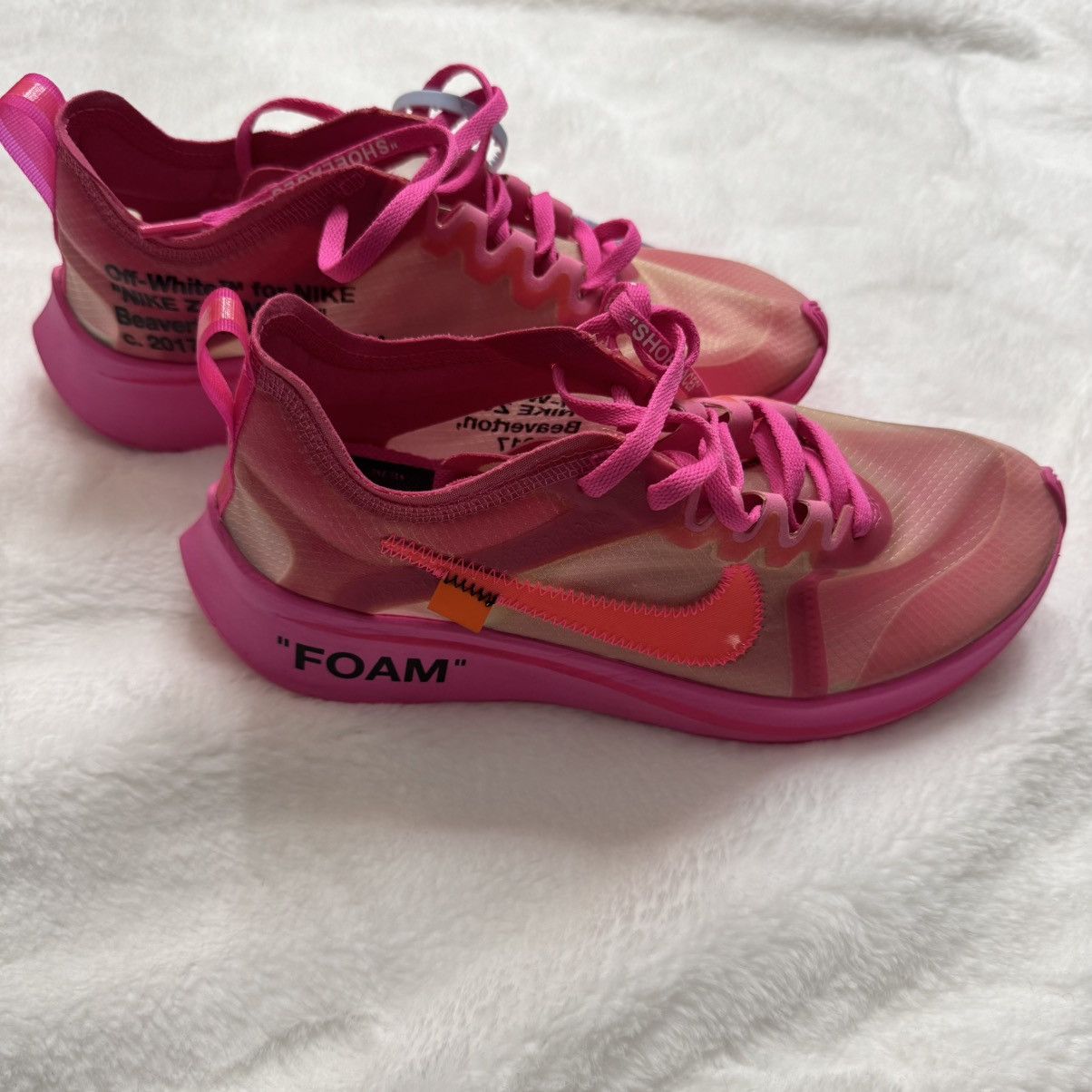 Off-White Nike Off-White Zoom Fly “The 10” Sneakers - Pink - Size 7 Size US 7 / EU 40 - 1 Thumbnail