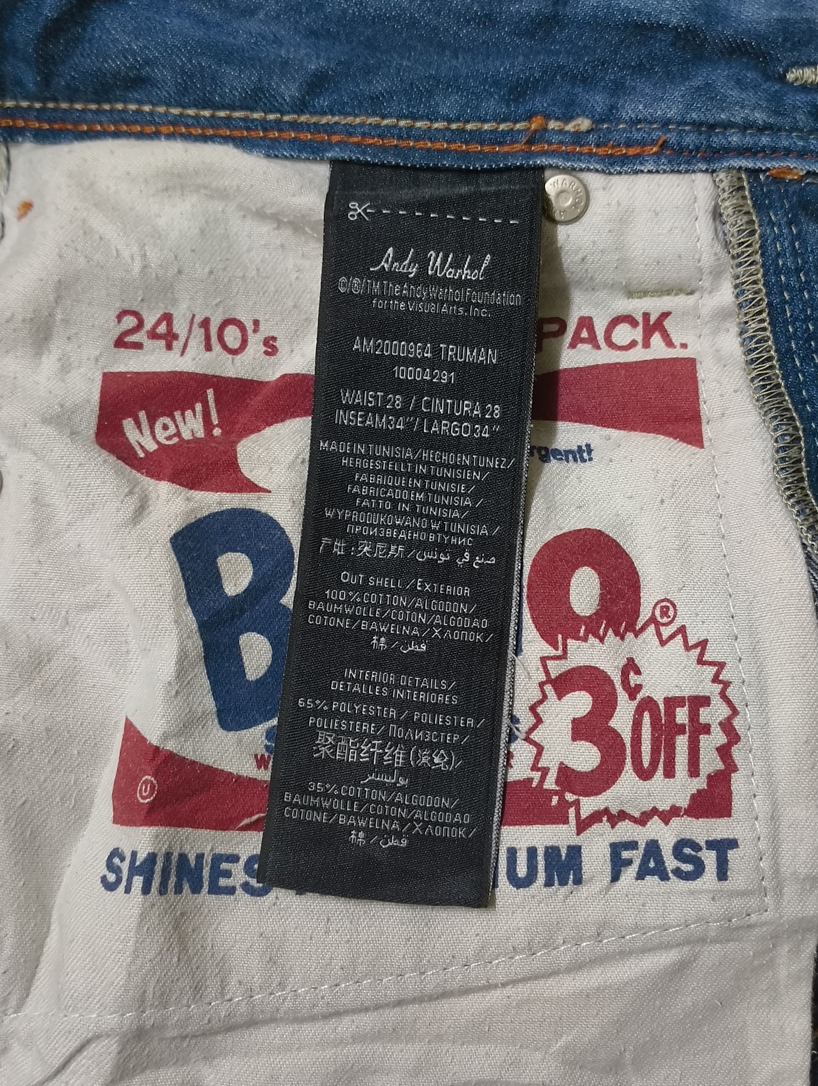 Andy Warhol × Pepe Jeans PEPE JEANS X ANDY WARHOL ART DISTRESSED JEANS Size US 31 - 9 Thumbnail