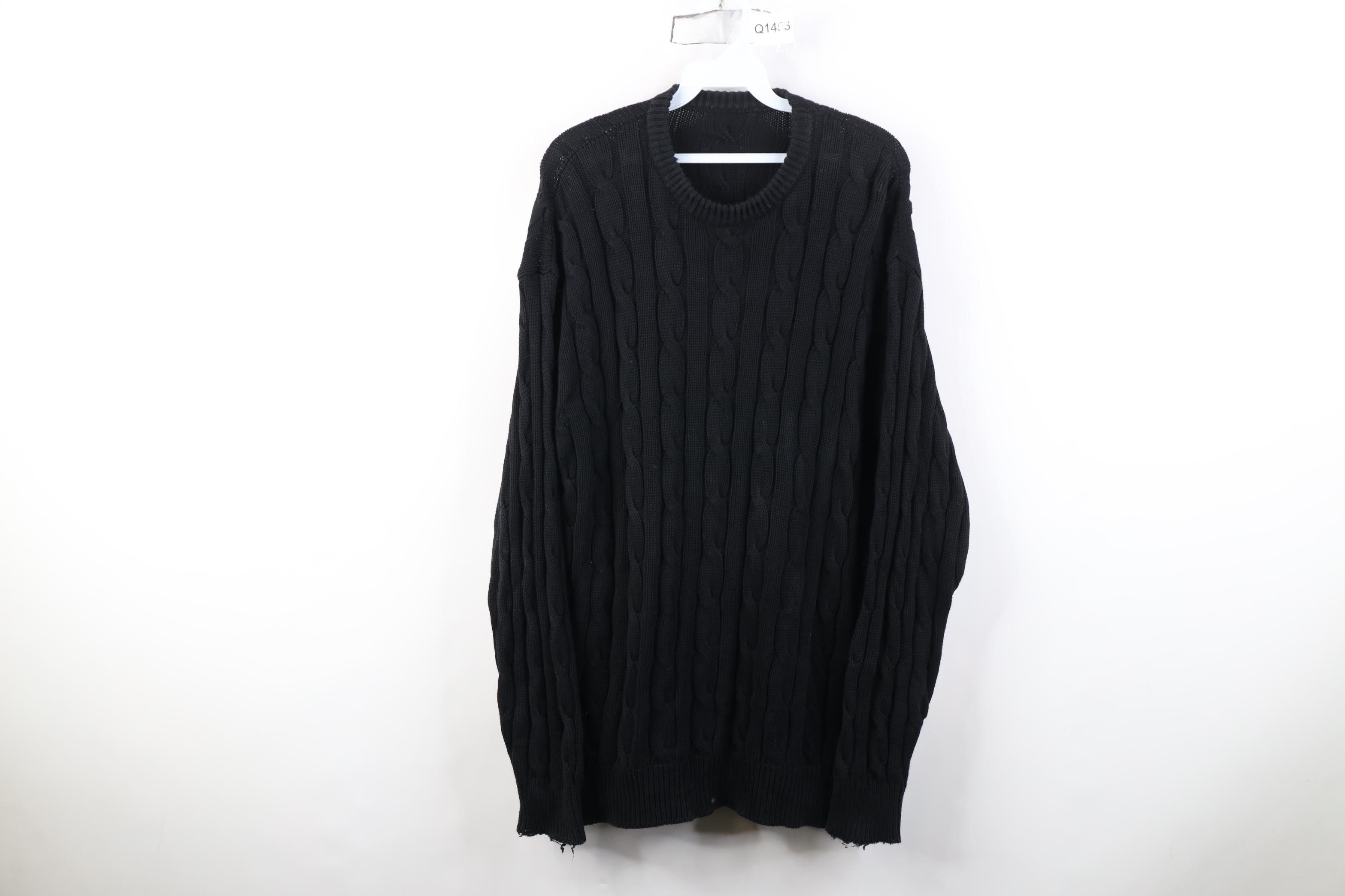 Vintage Vtg 90s Y2K Streetwear Fisherman Chunky Cable Knit Sweater Size US XL / EU 56 / 4 - 1 Thumbnail