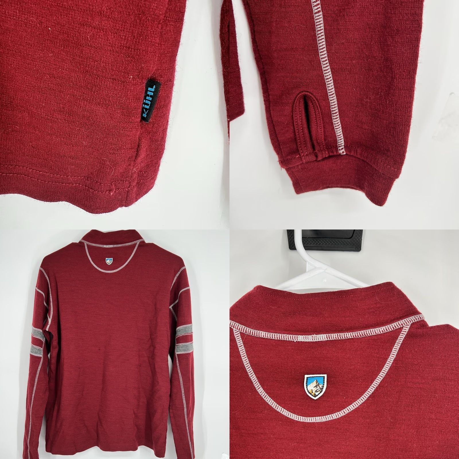 Vintage VINTAGE KÜHL Merino Wool 1/4 Zip Pullover Sweater Mens L Burgundy Outdoor - Flaw Size US L / EU 52-54 / 3 - 8 Thumbnail