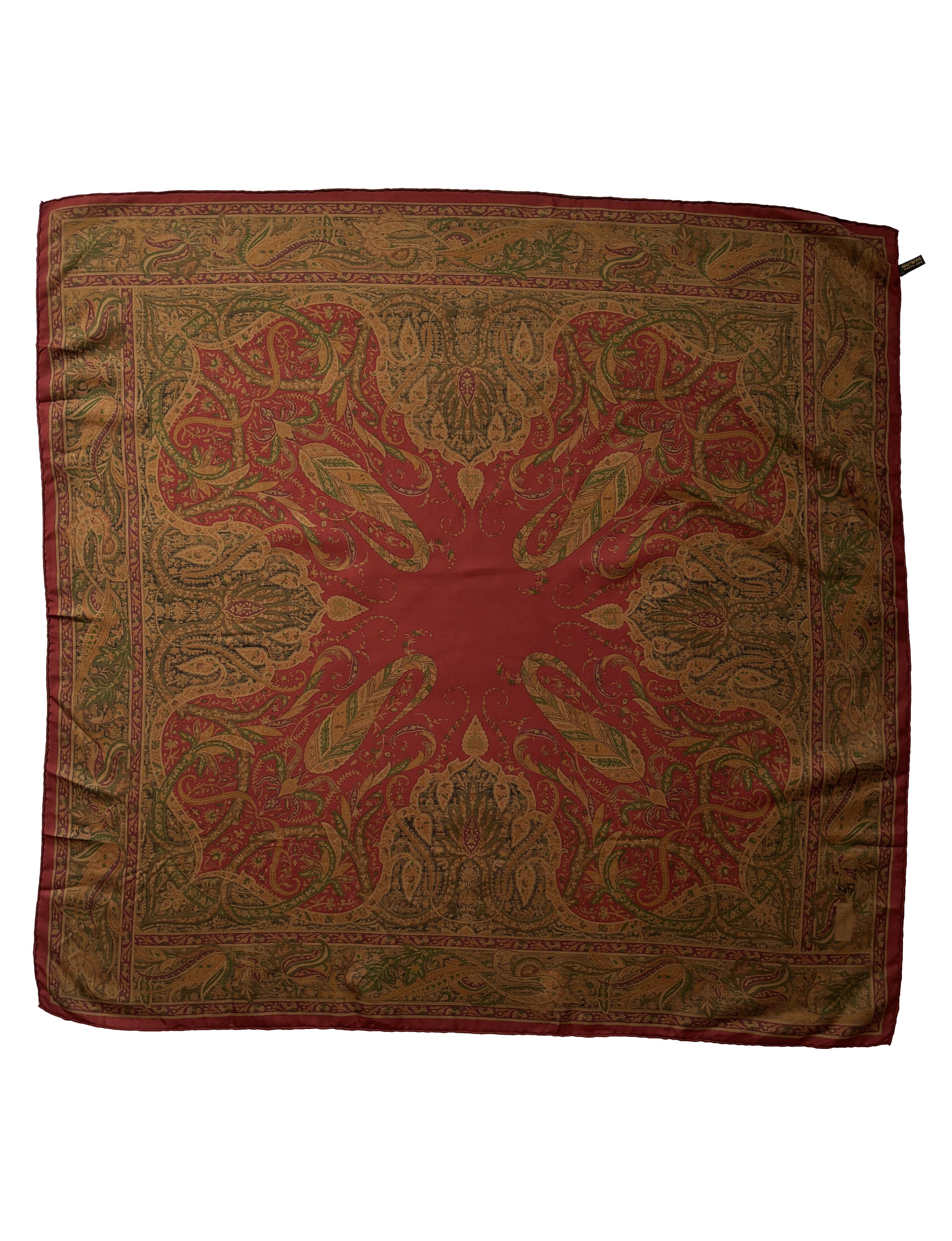 Mulberry ⚡️QUICK SALE⚡️Mulberry Burgundy Patterned Square Silk Scarf Size ONE SIZE - 2 Thumbnail
