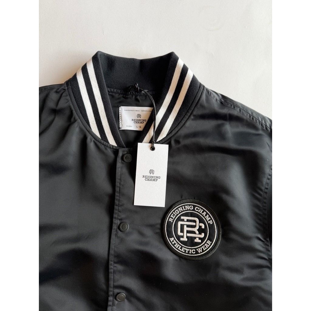 Reigning Champ Reigning Champ Jacket Mens Black Satin Stadium Bomber Size US L / EU 52-54 / 3 - 3 Thumbnail