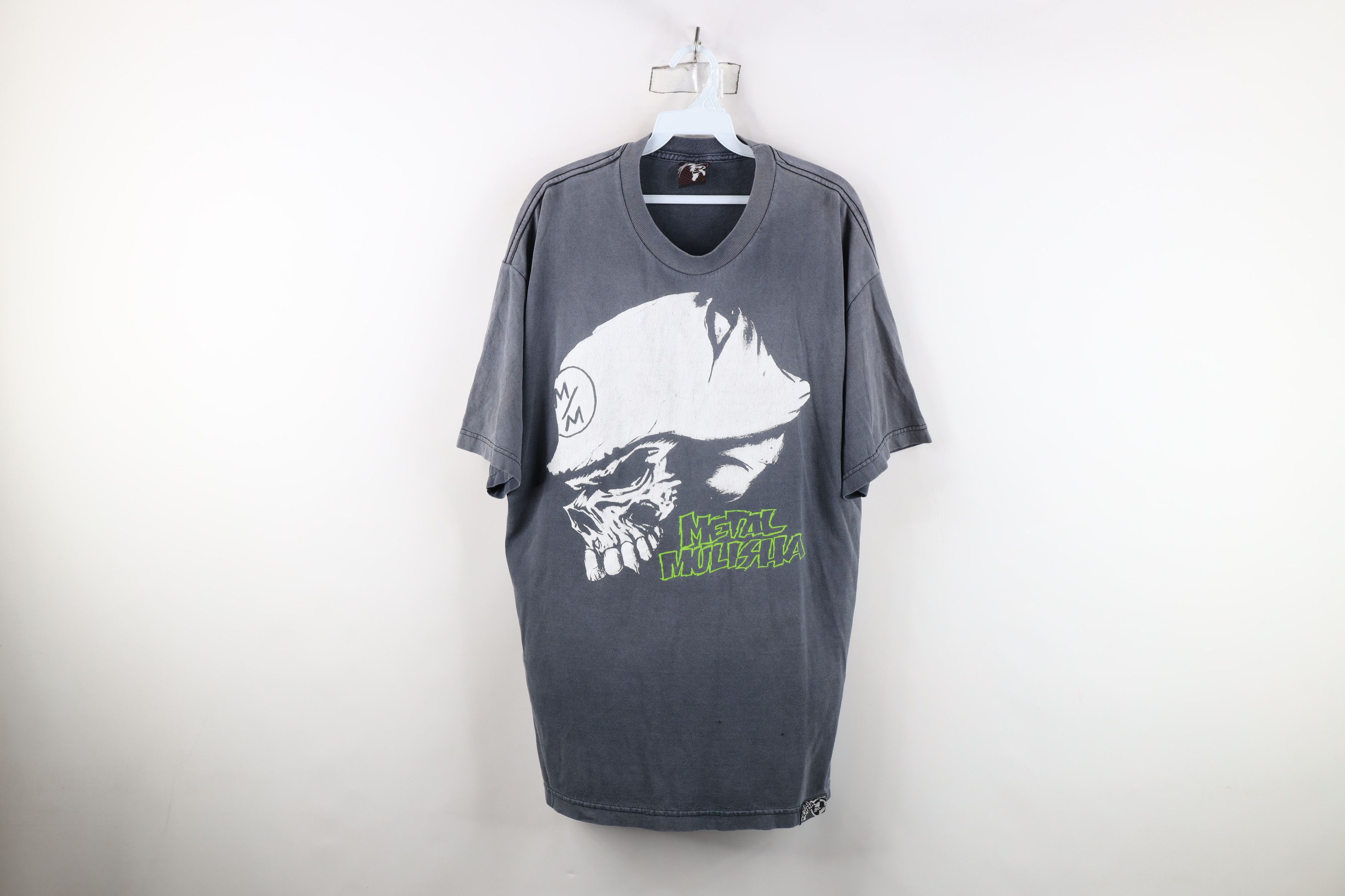 Metal Mulisha Vintage 90s Metal Mulisha Spell Out Skull Military T-Shirt Size US XL / EU 56 / 4 - 1 Thumbnail