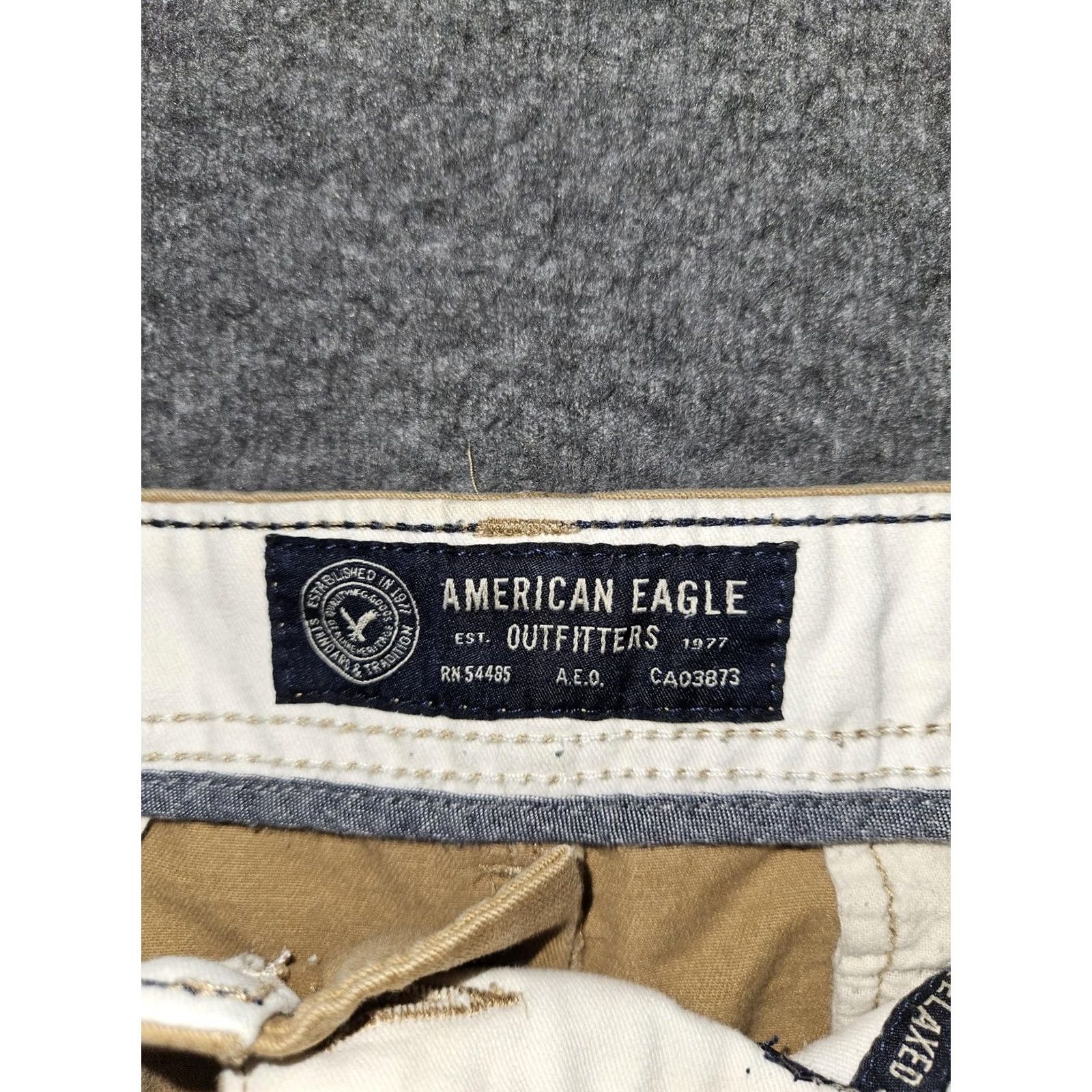 American Eagle Outfitters VINTAGE? no — American Eagle Pants Mens 38x30 Beige Relaxed Straight Chino Cotton Casual Size US 38 / EU 54 - 2 Thumbnail