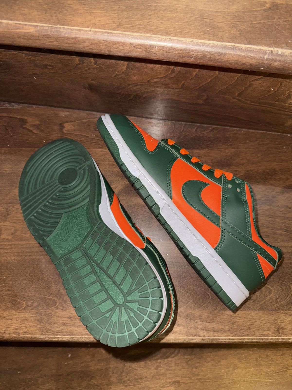 Nike Nike Dunk Low Miami Hurricanes Gorge Green US9 Size US 9 / EU 42 - 3 Thumbnail