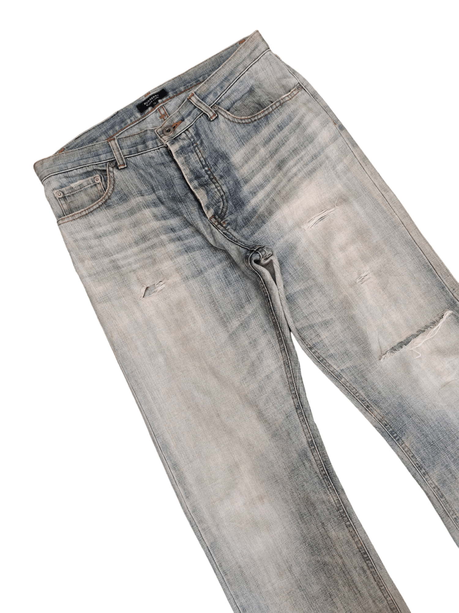 Burberry Vintage Y2k Burberry Distress Faded Denim Jeans Size US 31 - 9 Thumbnail