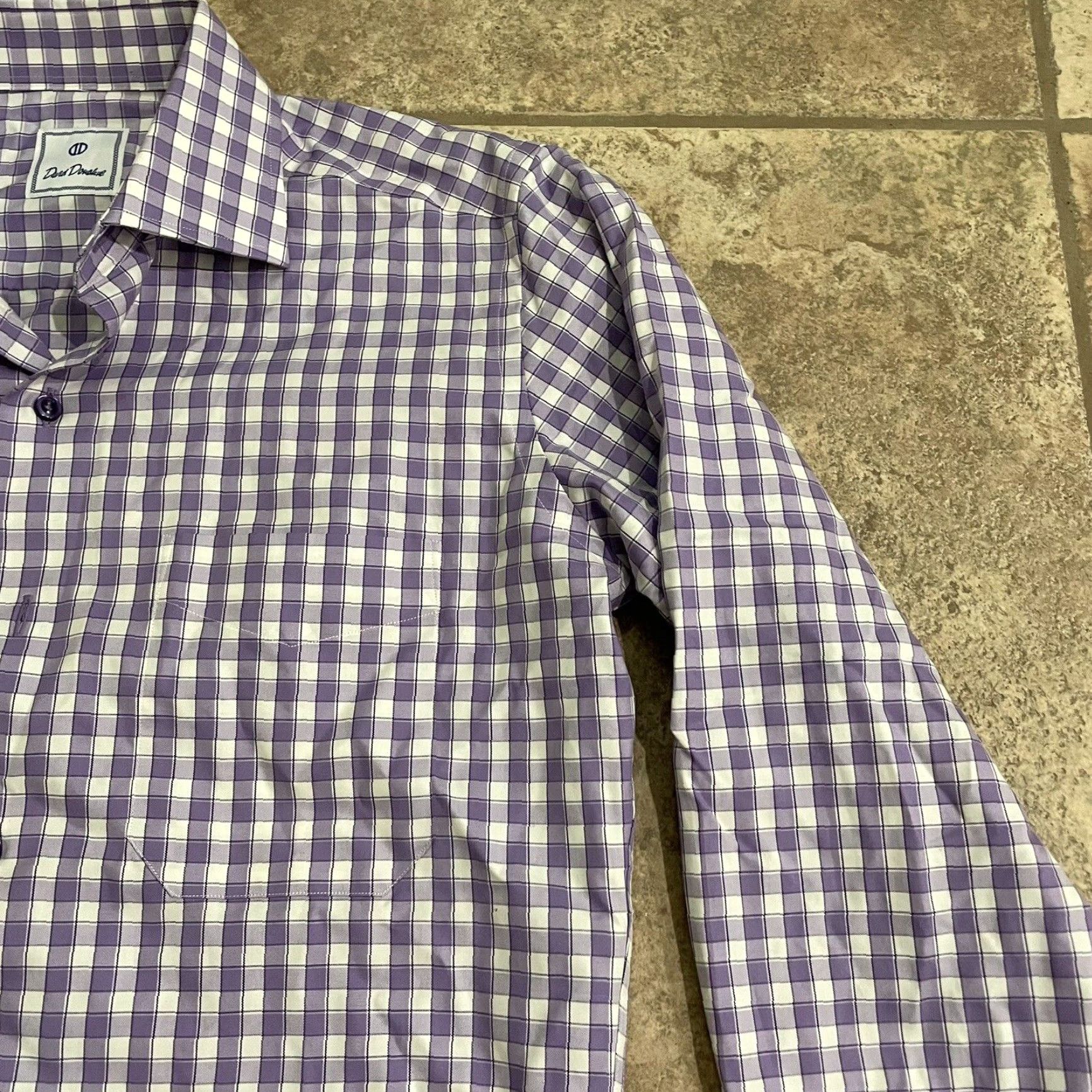 David Donahue VINTAGE David Donahue Men's Long Sleeve Button-Down Shirt Purple Plaid Cotton M Size US M / EU 48-50 / 2 - 2 Thumbnail