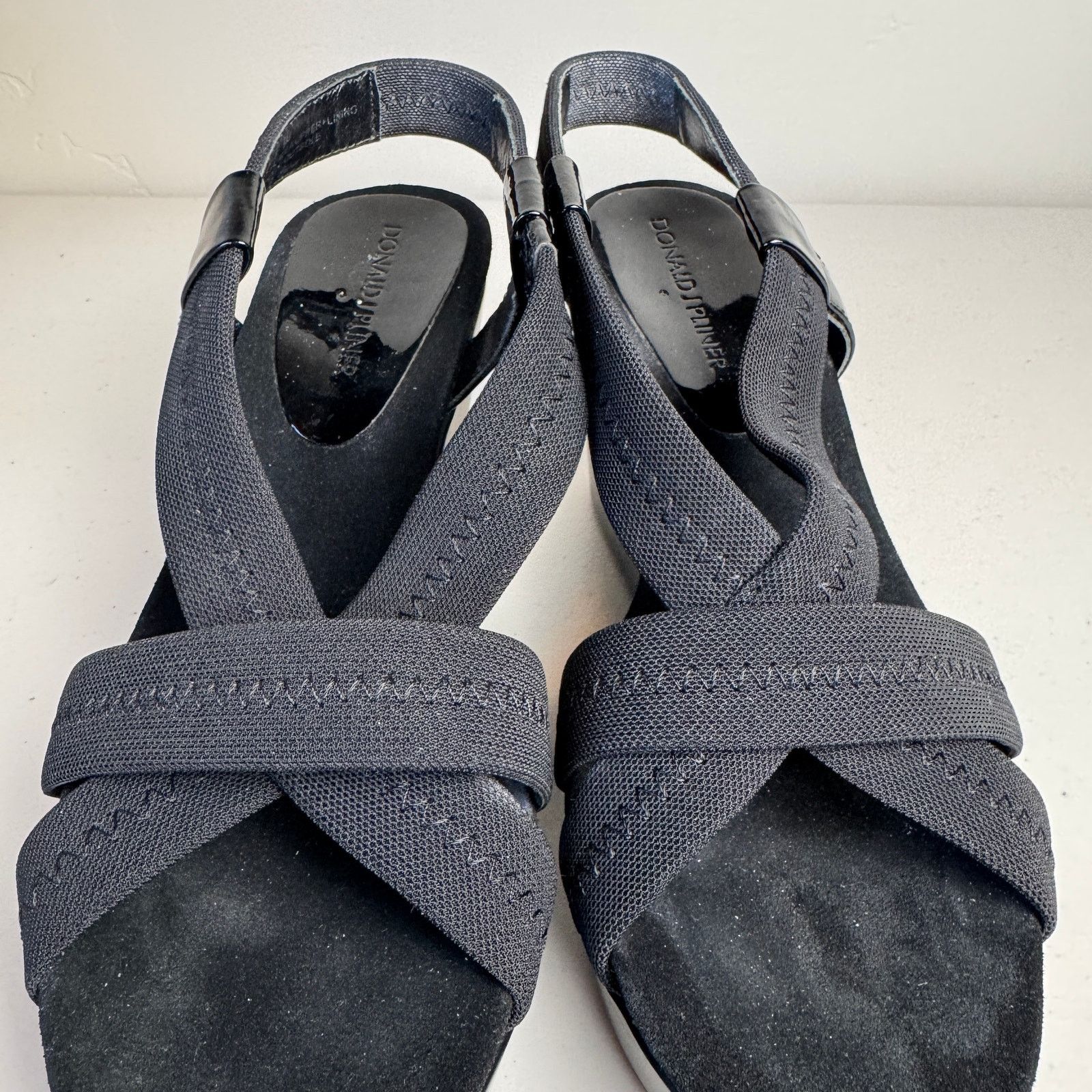Donald Pliner × Other Donald J Pliner Dani Black Strappy Stretch Wedge Sandals 8 Size US 8 / IT 38 - 3 Thumbnail
