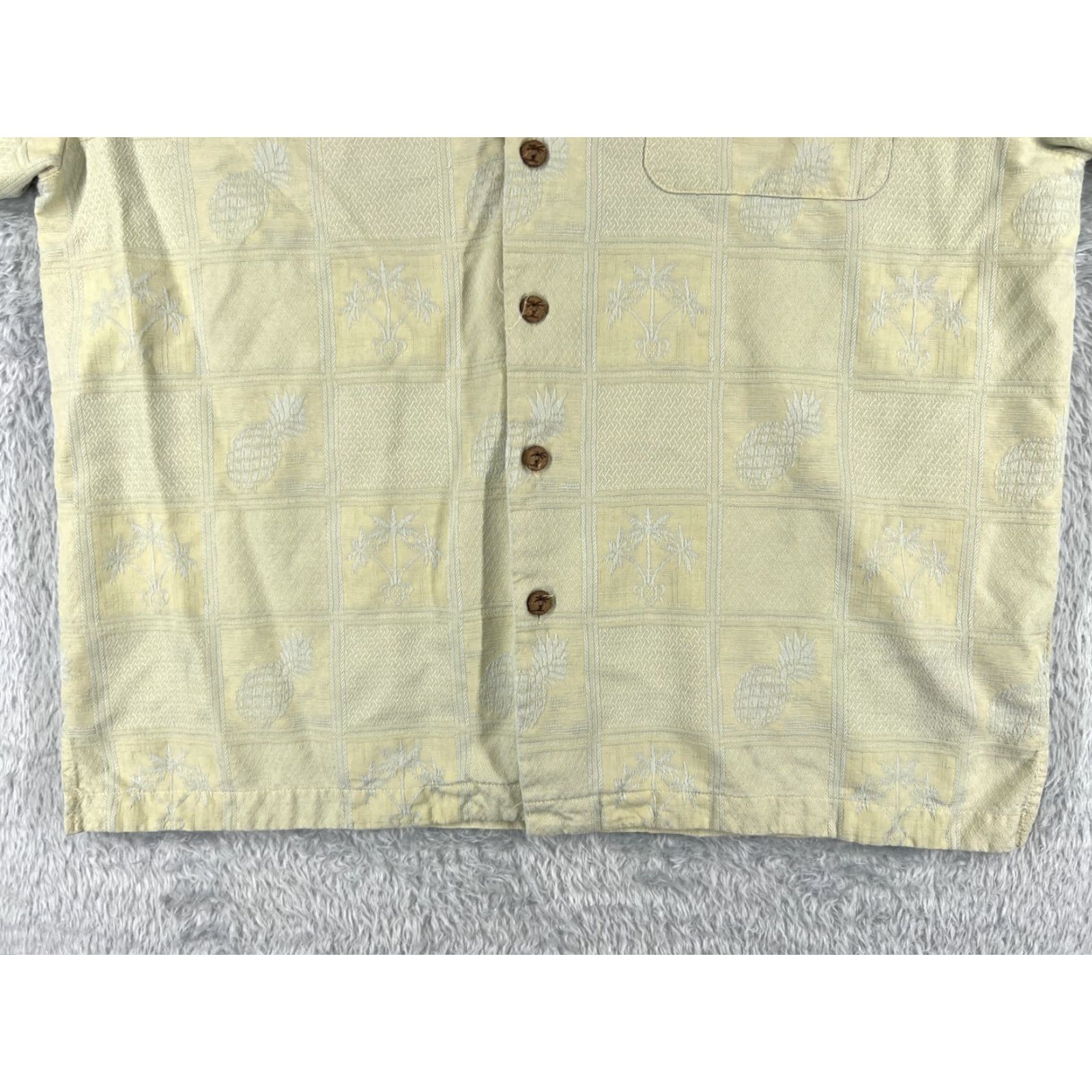 Vintage VINTAGE Jamaica Jaxx Shirt Men Medium Yellow Pineapple Palm Tree Tile Pattern Silk READ Size US M / EU 48-50 / 2 - 5 Thumbnail