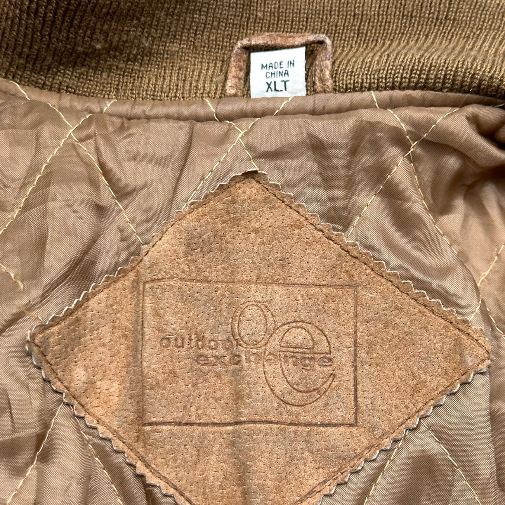 Vintage VINTAGE Outdoor Exchange Suede Leather Bomber Jacket Mens XLT Zip Lined Brown Jacket Size US XL / EU 56 / 4 - 3 Thumbnail