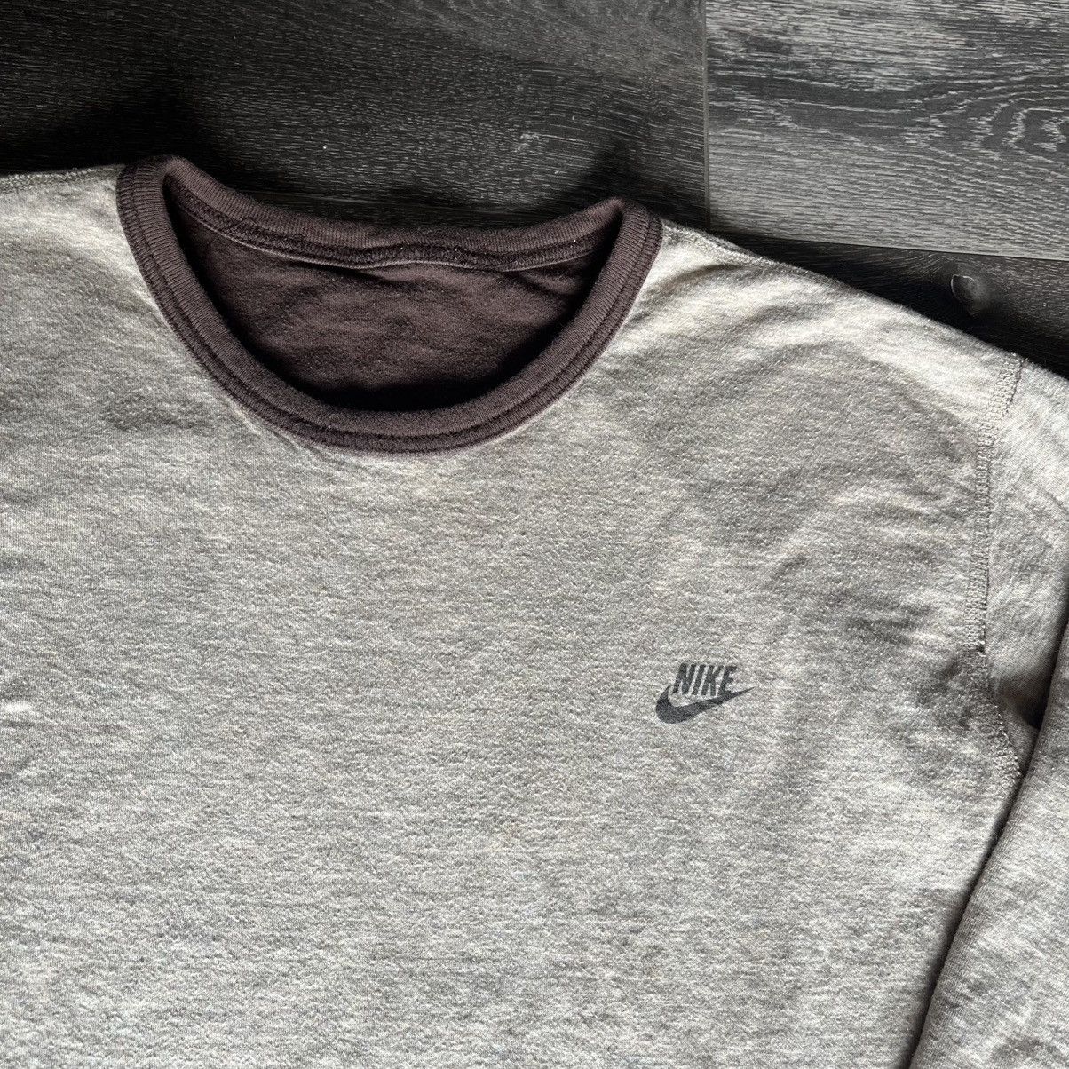 Nike × Vintage Vintage Y2K Nike Basic Swoosh Logo Reversible Longsleeve Tee Size US L / EU 52-54 / 3 - 3 Thumbnail
