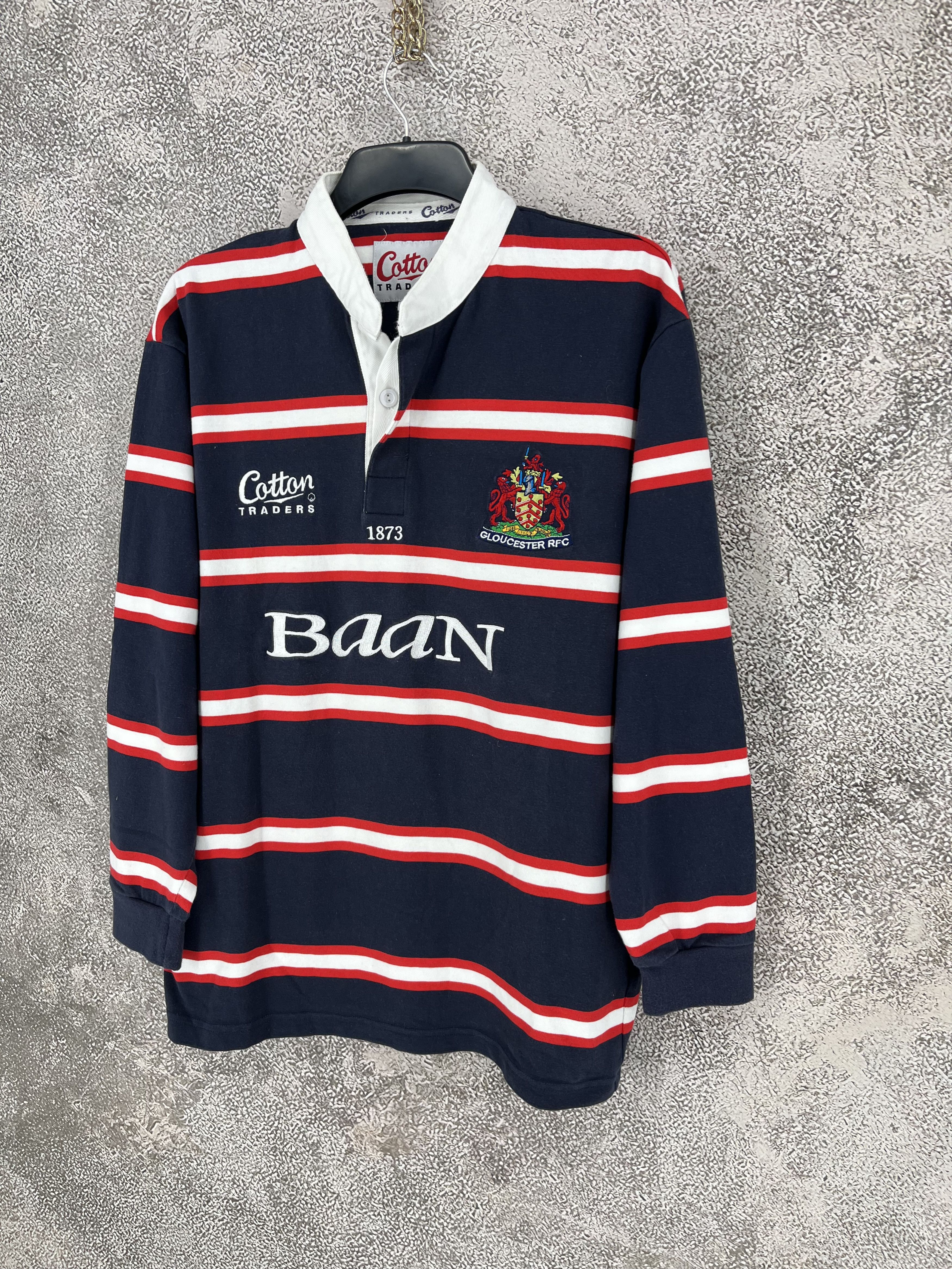 Cotton Traders 2002 2003 Gloucester Rugby Pro Away Shirt Long Sleeve Size L Size US L / EU 52-54 / 3 - 3 Thumbnail