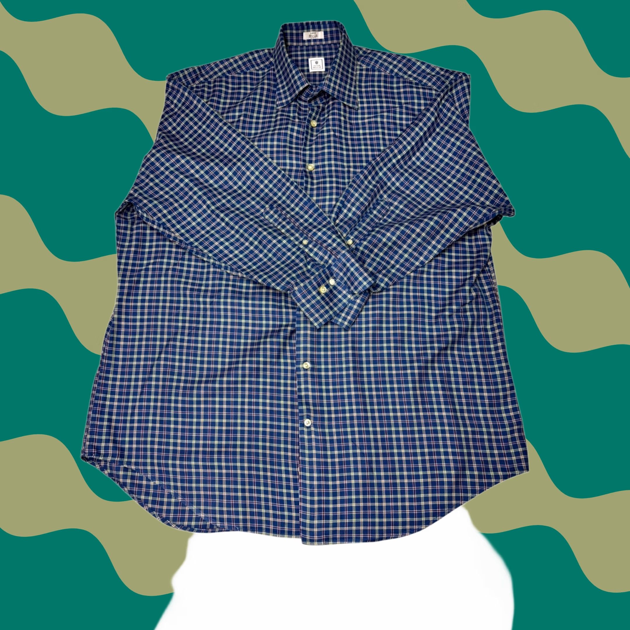 Peter Millar Peter Millar Shirt Long Sleeve Button-Down Plaid Checkered Blue Cotton XL Mens Regular Wide Button-Up Women none Size US XL / EU 56 / 4 - 1 Thumbnail
