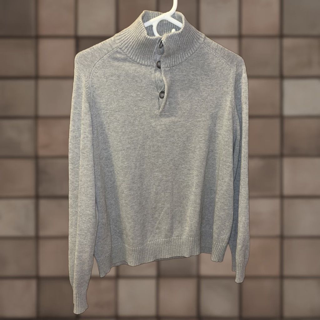 J.Crew VINTAGE J.CREW Men’s Henley Sweater 3 Button Cotton Gray Medium All Seasons 90s Casual Size US M / EU 48-50 / 2 - 1 Thumbnail