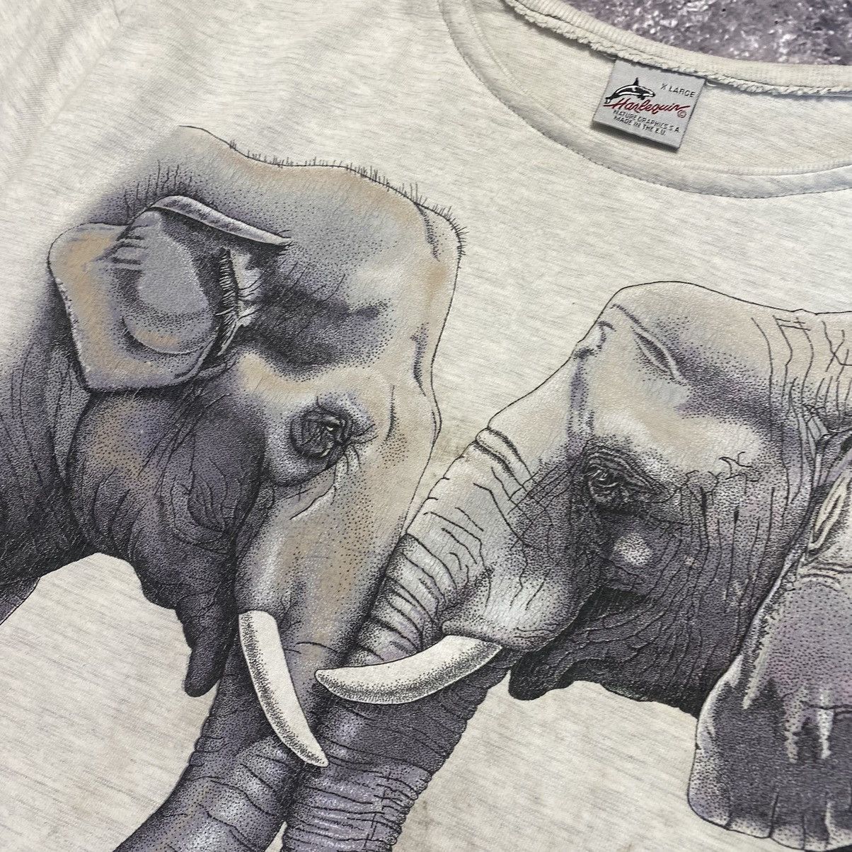 Vintage Vintage Harlequin Nature Elephant 1992 Graphic made in USA Size US XL / EU 56 / 4 - 4 Thumbnail