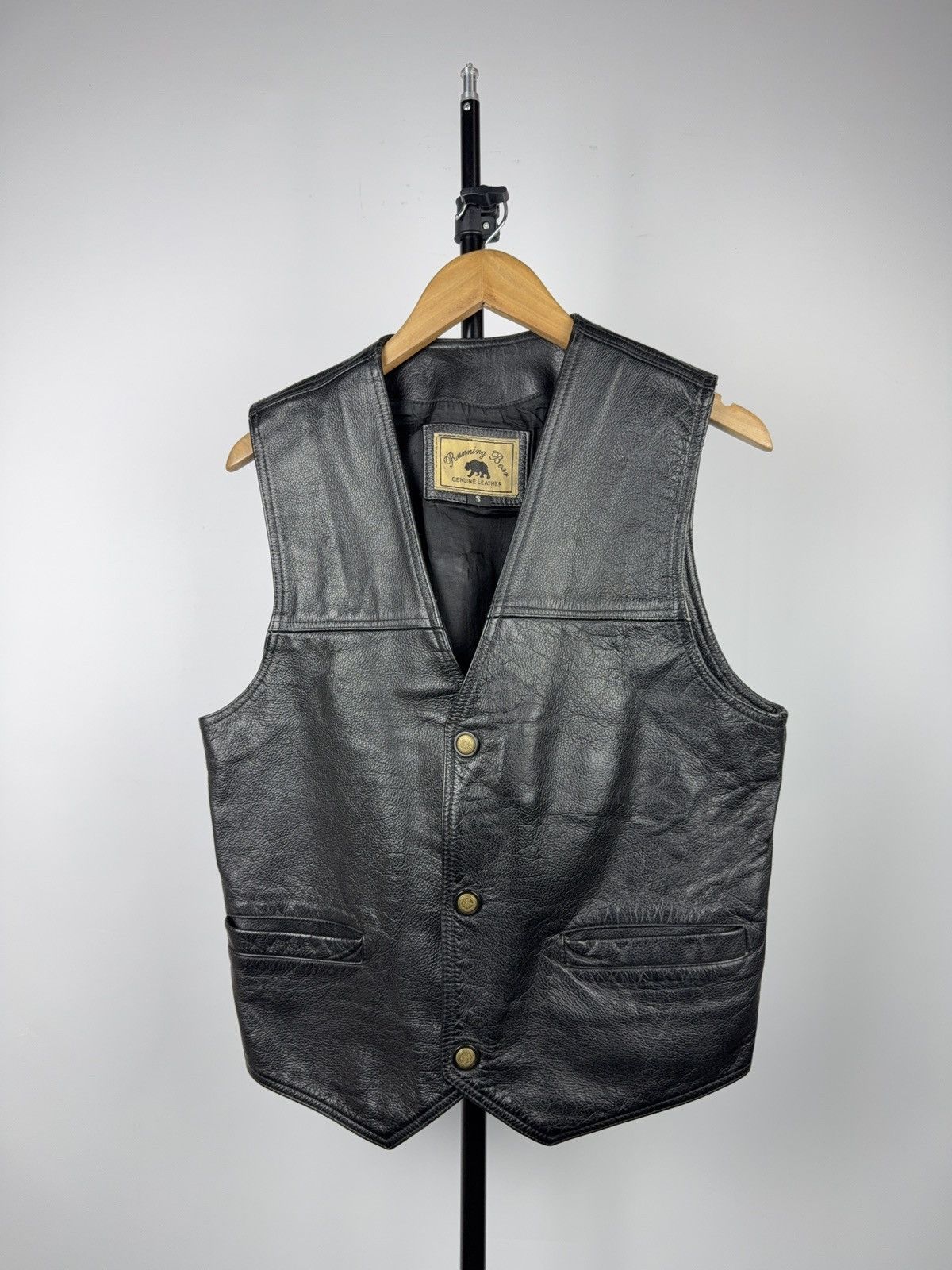 Leather Vintage 90s Retro Leather Moto Biker Rock Opium Vest Size S Size US S / EU 44-46 / 1 - 1 Thumbnail