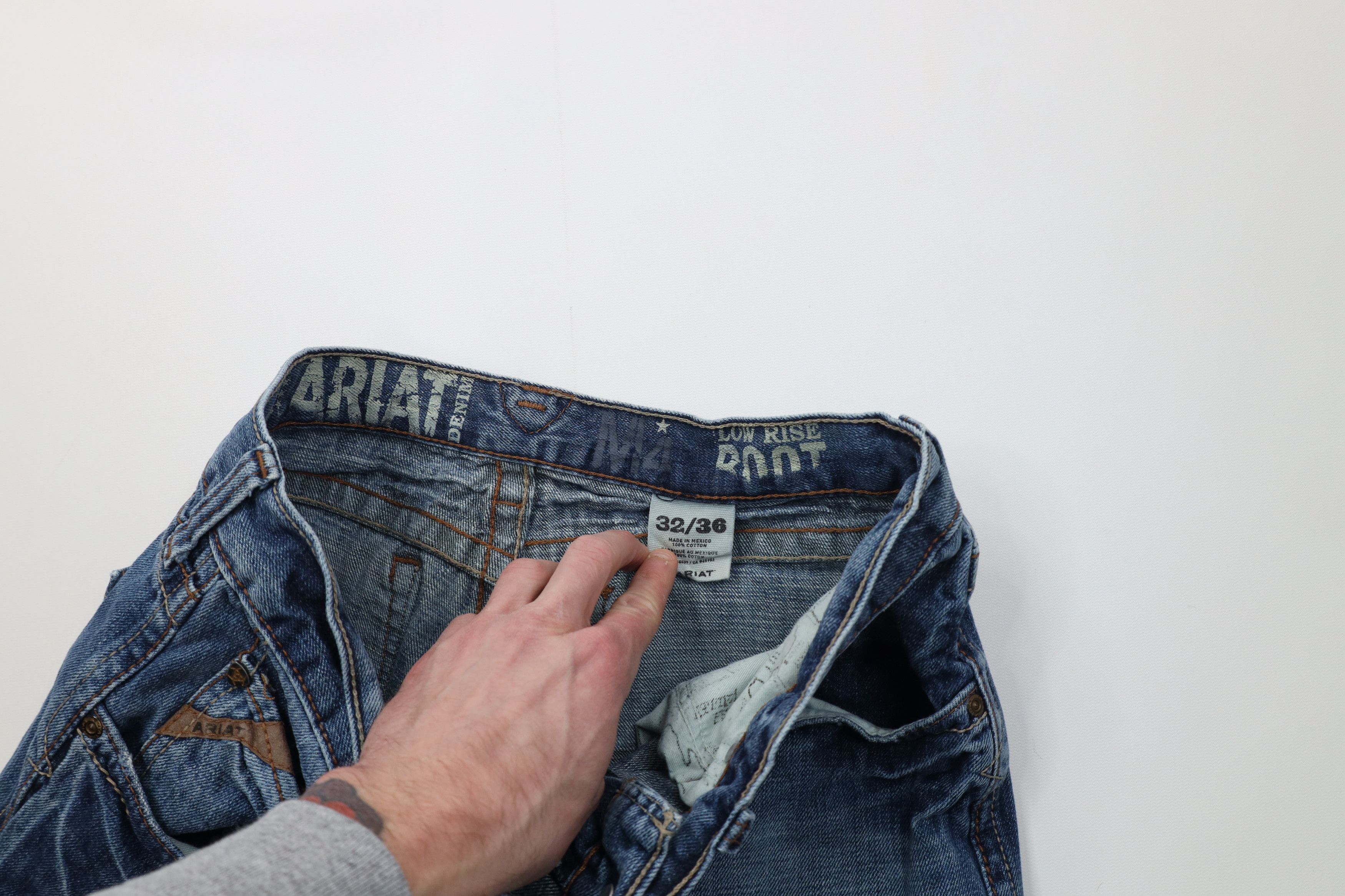 Ariat Ariat Stitch M4 Low Rise Bootcut Denim Jeans Blue Cotton Size US 32 / EU 48 - 8 Thumbnail