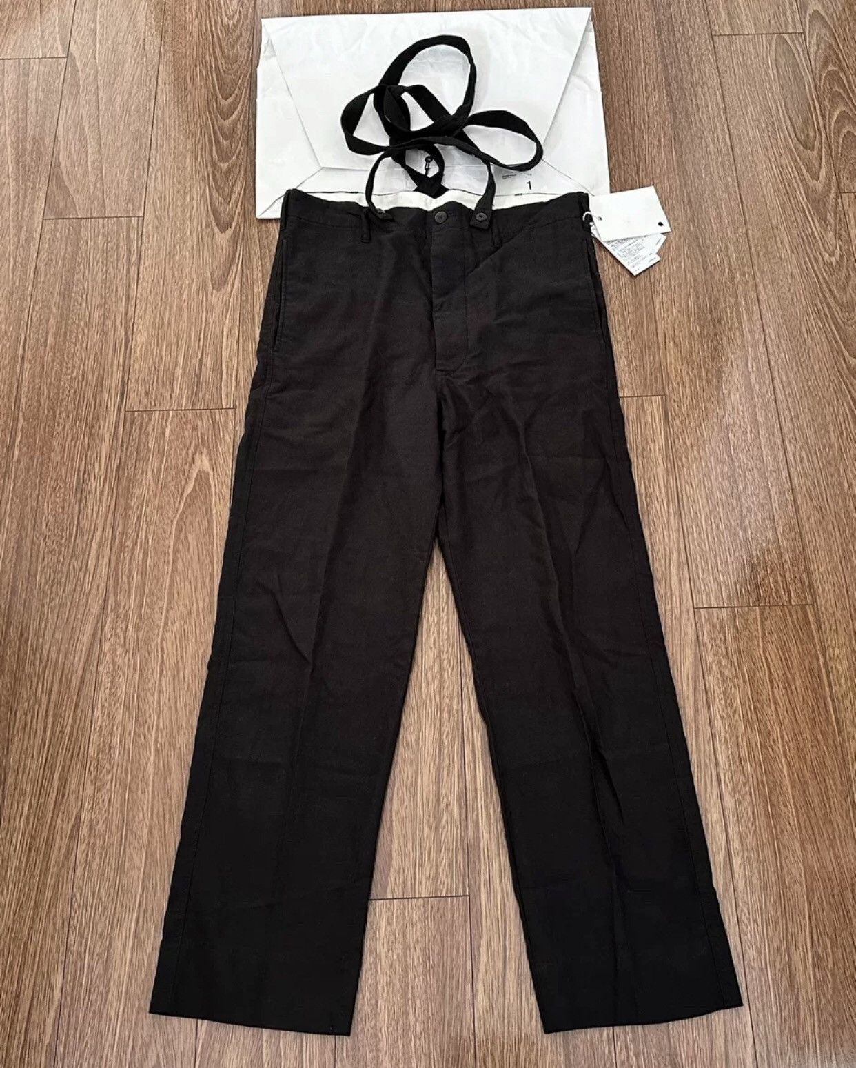 image of Visvim Camus Braces Pants Wd(W/l) Wool 19Ss Suspenders in Black, Men's (Size 32)