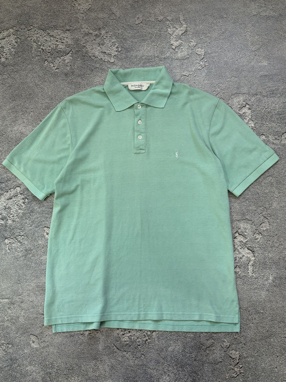 Vintage Yves Saint Laurent Pour Homme Mint Green YSL Polo M