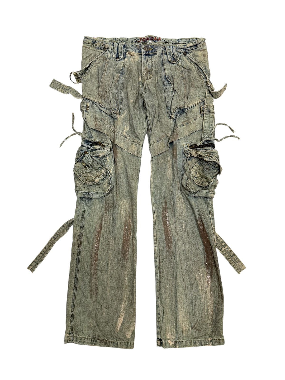 Japanese Brand Rare Sick Joneaa Mud Wash Multipockets Tactikal Denim Jeans Size US 35 - 1 Thumbnail