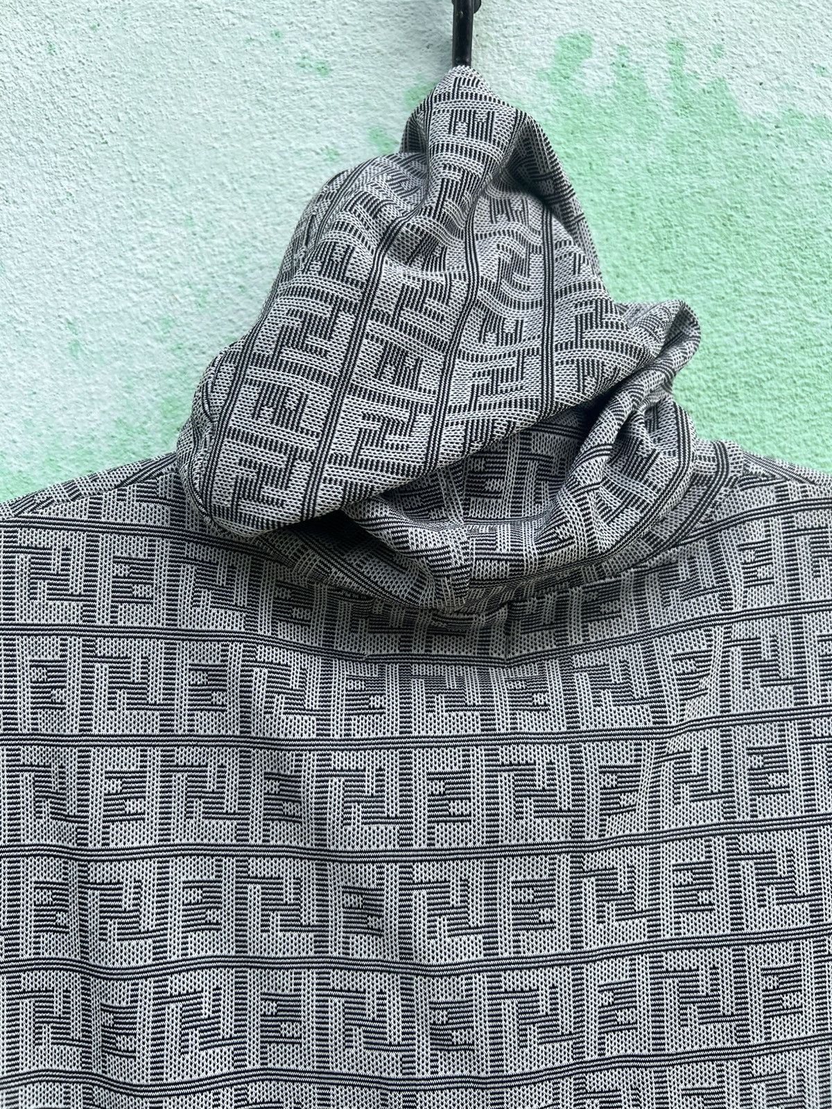 Fendi VINTAGE Fendi Jeans Zucca Monogram Knit Hoodie Half Zip Size US S / EU 44-46 / 1 - 15 Thumbnail