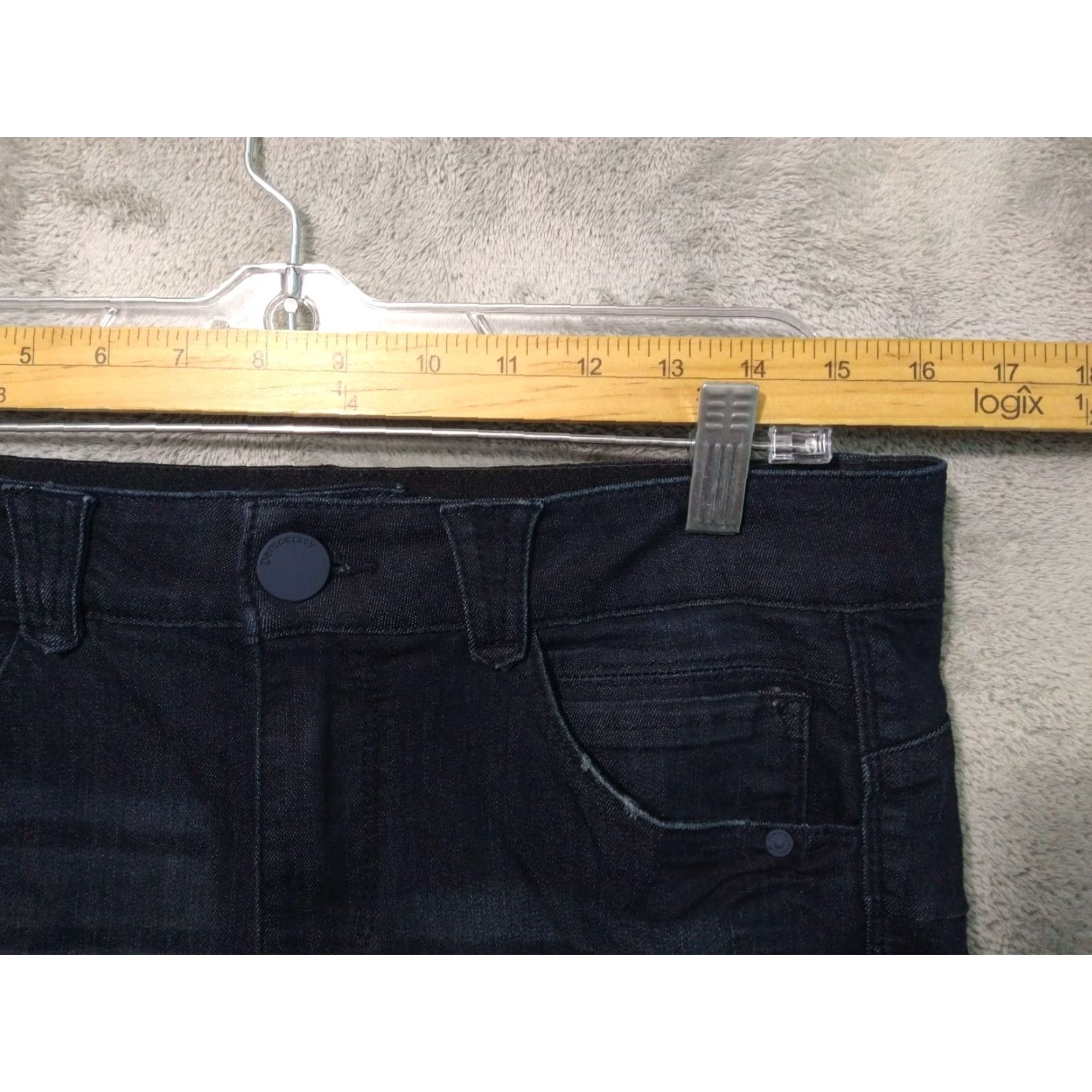 Vintage Democracy Jeans Womens 10 Blue Denim Ab Solution Mid Rise Booty Lift Jegging Size 32" / US 10 / IT 46 - 3 Thumbnail