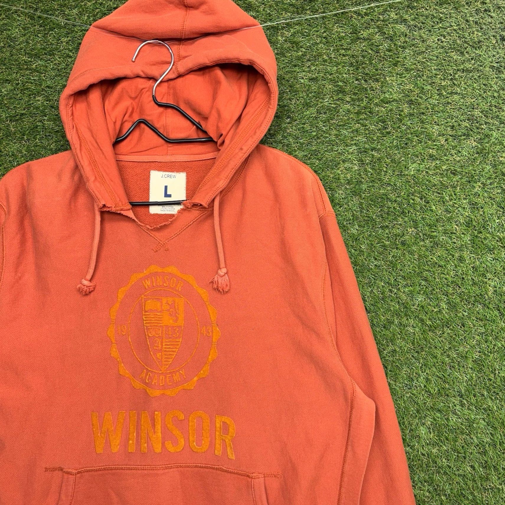 J.Crew J.Crew Collegeic Hoodie Mens Large Heavyweight Surplus Athletic Winsor Orange Hooded Pockets Kangaroo Pocket Solid Classic Retro Gorpcore Sports 90s? Size US L / EU 52-54 / 3 - 2 Thumbnail