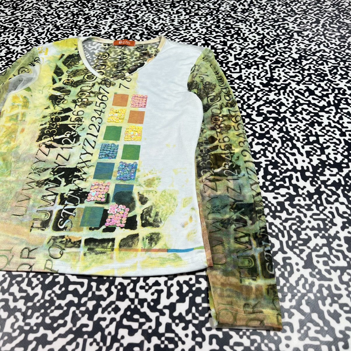 Japanese Brand Vintage Y2K Japanese Mesh Monogram Retro Sexy Longsleeve Size M / US 6-8 / IT 42-44 - 9 Thumbnail