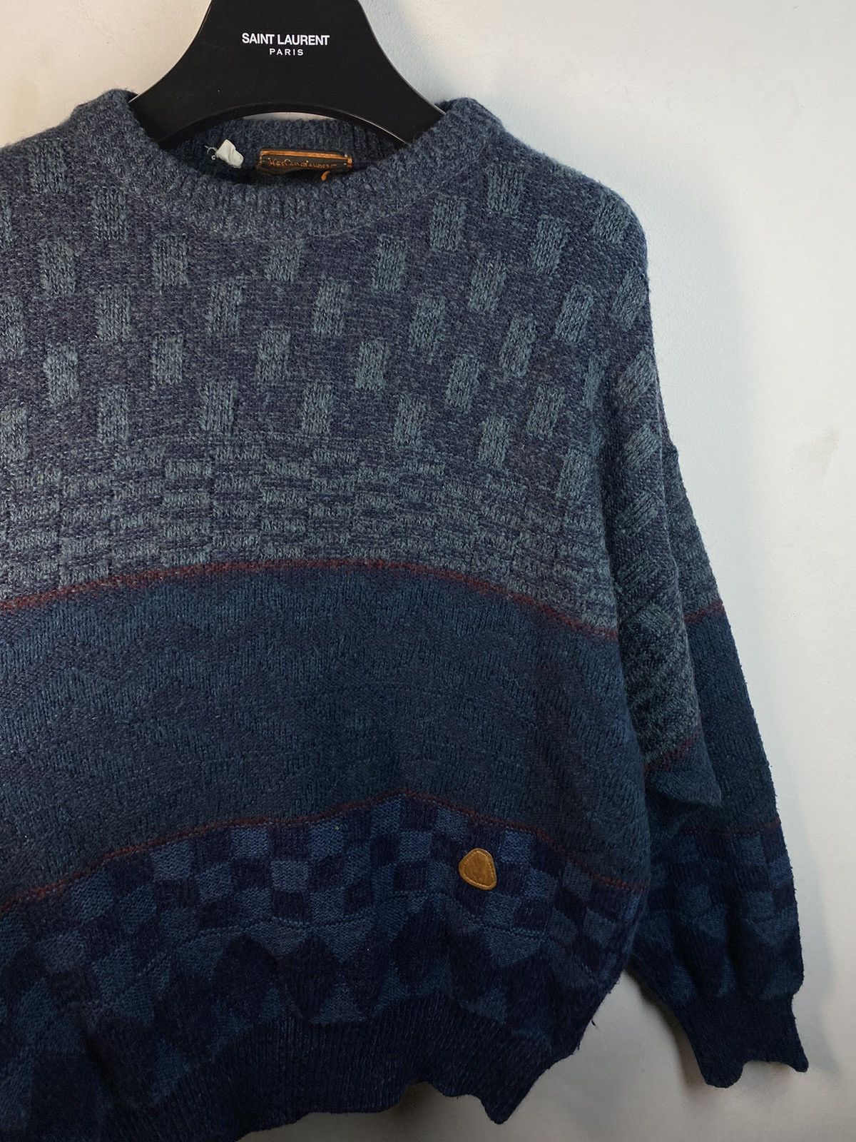 90s Wool YSL Sweater Soft knitted navy/blue