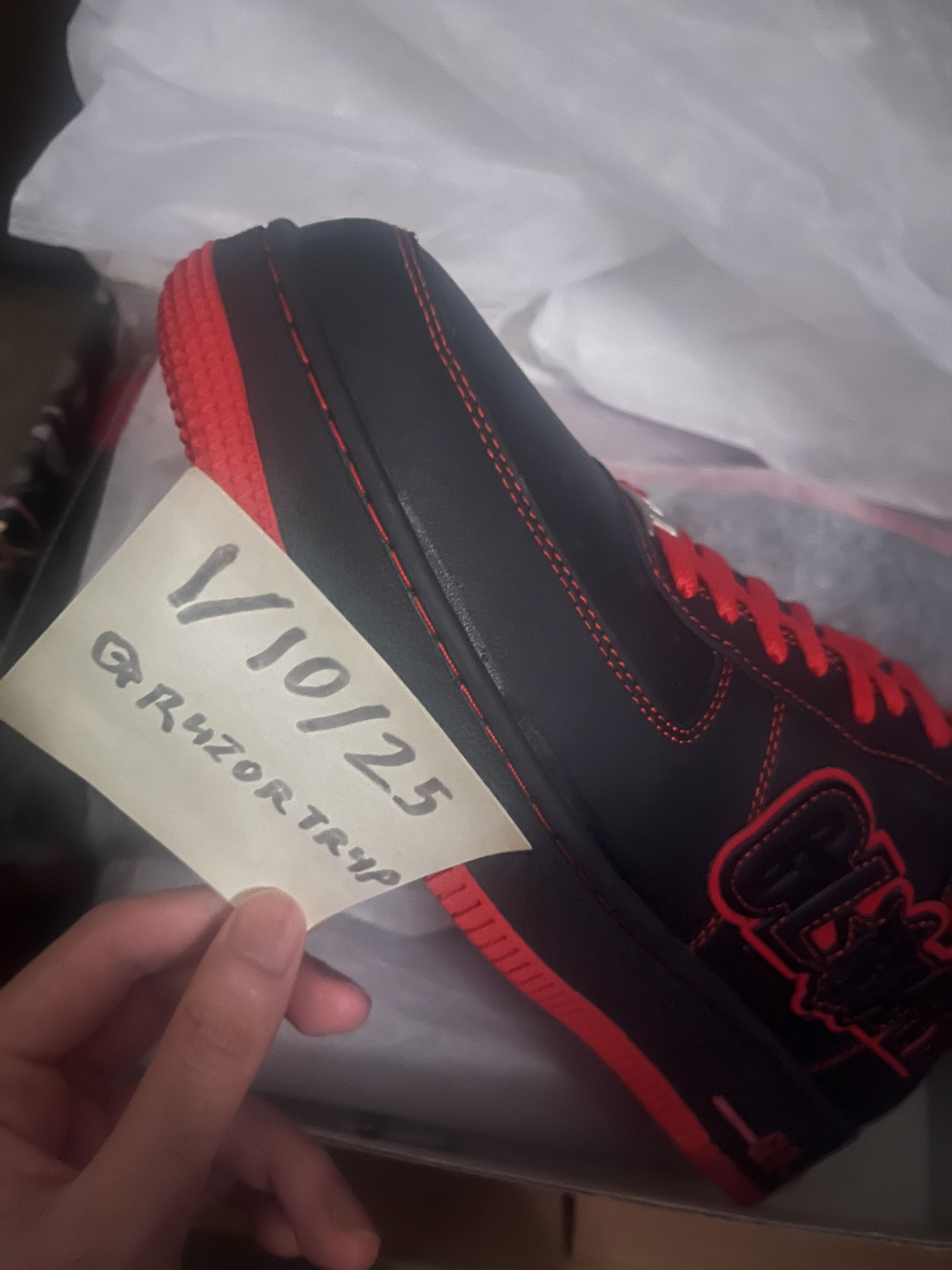 Glo Gang Glory Boyz Glory 1's Chief Keef AF1's BLACK/RED *Never Worn* Size US 10.5 / EU 43-44 - 1 Thumbnail