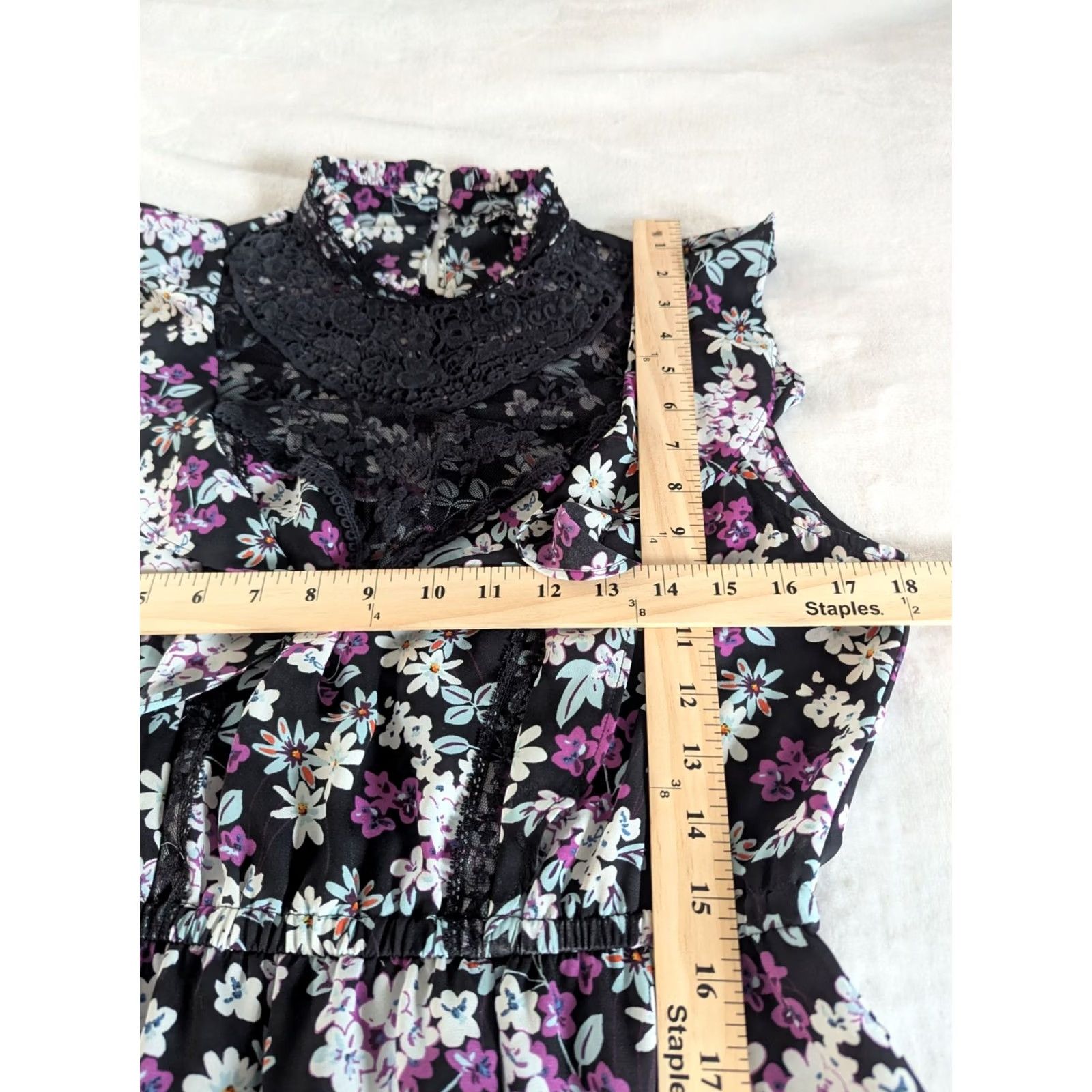 Express Express Black Floral Lace Yoke Sleeveless Mini Dress M Women XS-Size? Wait Size M / US 6-8 / IT 42-44 - 6 Thumbnail