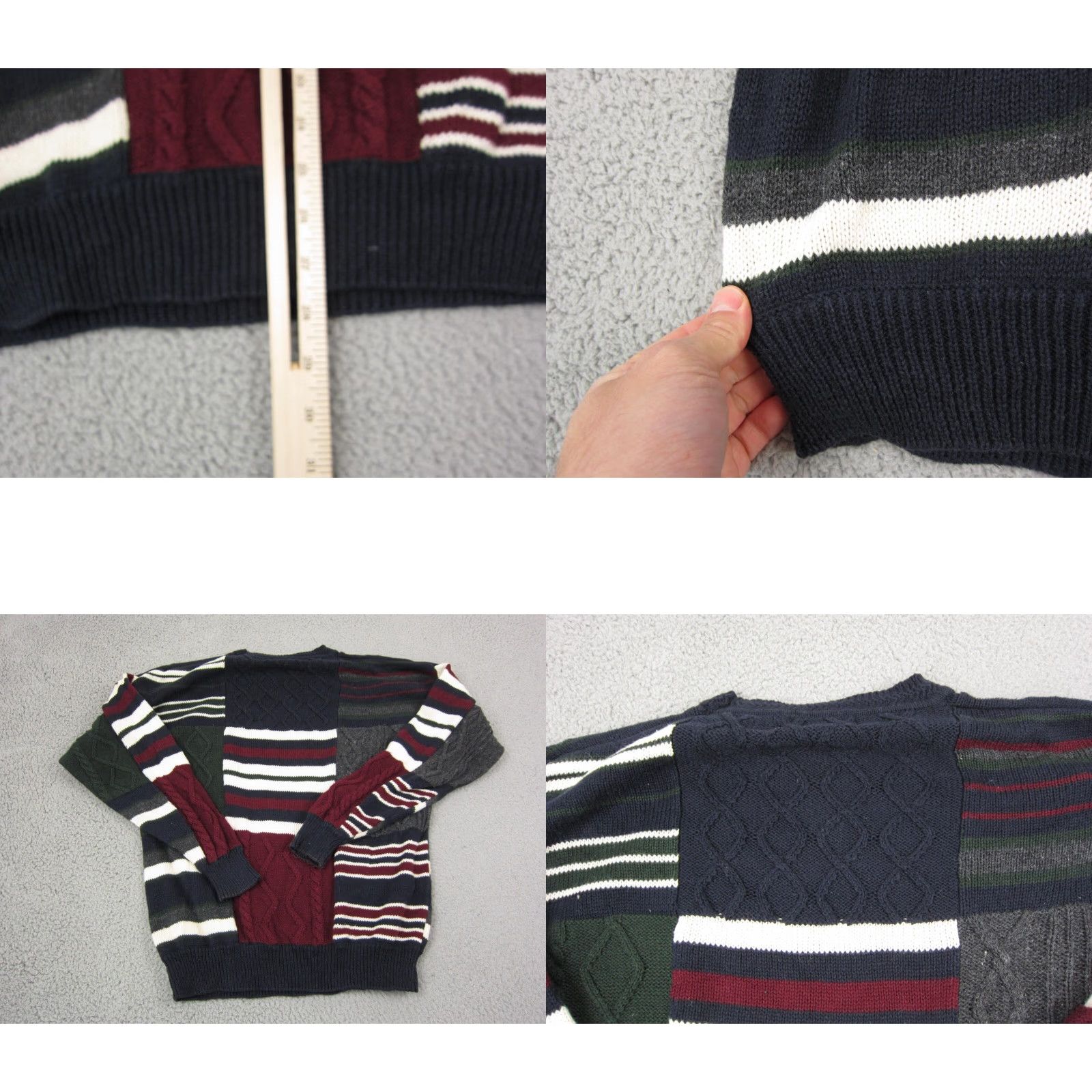 Vintage VINTAGE Stone Haven Sweater Mens L Blue Geometric Textured 80s Aztec Crew Neck Knit Pullover Size US L / EU 52-54 / 3 - 8 Thumbnail