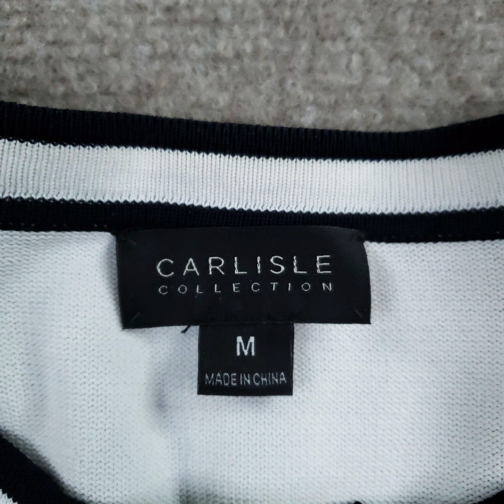 Vintage Carlisle Collection Cardigan Sweater Womens Medium White Herringbone Knit Crew Neck Long Sleeve Button Front Placket Knit Womens M White Herringbone Size M / US 6-8 / IT 42-44 - 5 Thumbnail