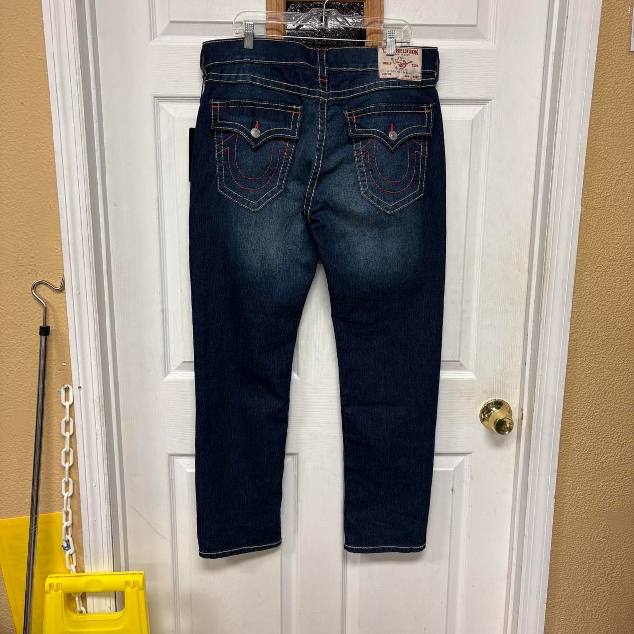 True Religion Blue Geno Big Stitching relaxed slim fit jeans