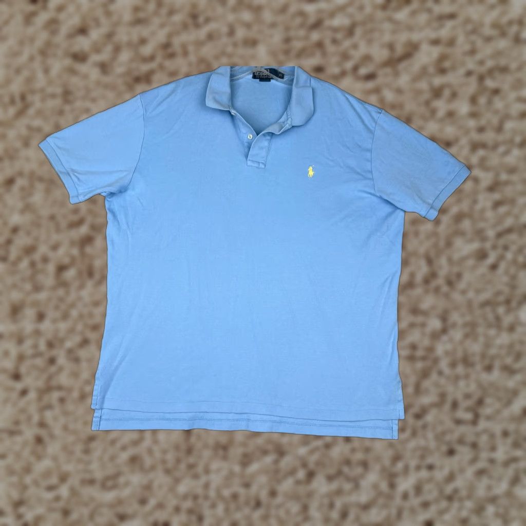 Ralph Lauren VINTAGE Ralph Lauren Polo Shirt Men XL Blue Short Sleeve 100% Cotton Polo Shirt Slim Fit 100% Cotton Logo Embroidered Button Collared Size US XL / EU 56 / 4 - 1 Thumbnail